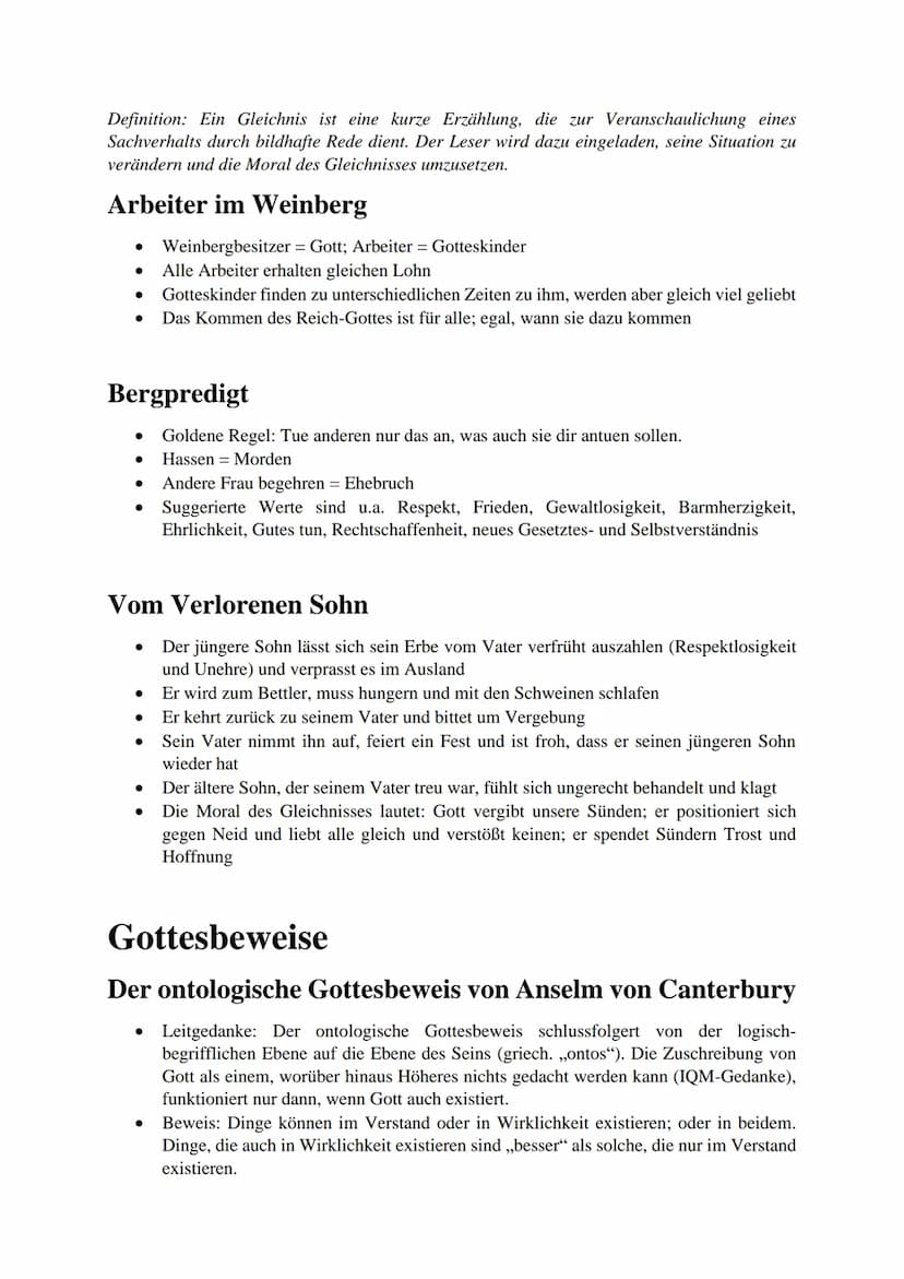 Abiturwissen Religion (10. - 12.
Klasse)
Gottesbilder
●
●
●
Hören hat Vorrang vor Sehen
Kirchen der Reformation lehnten es ab
orthodoxe Kirc