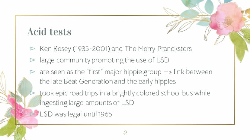 The Hippie movement
Generation " Flower
Power"
by Anastasia Simonina 600
REE
Structure
► definition
M
precursors
▷ events which influenced t