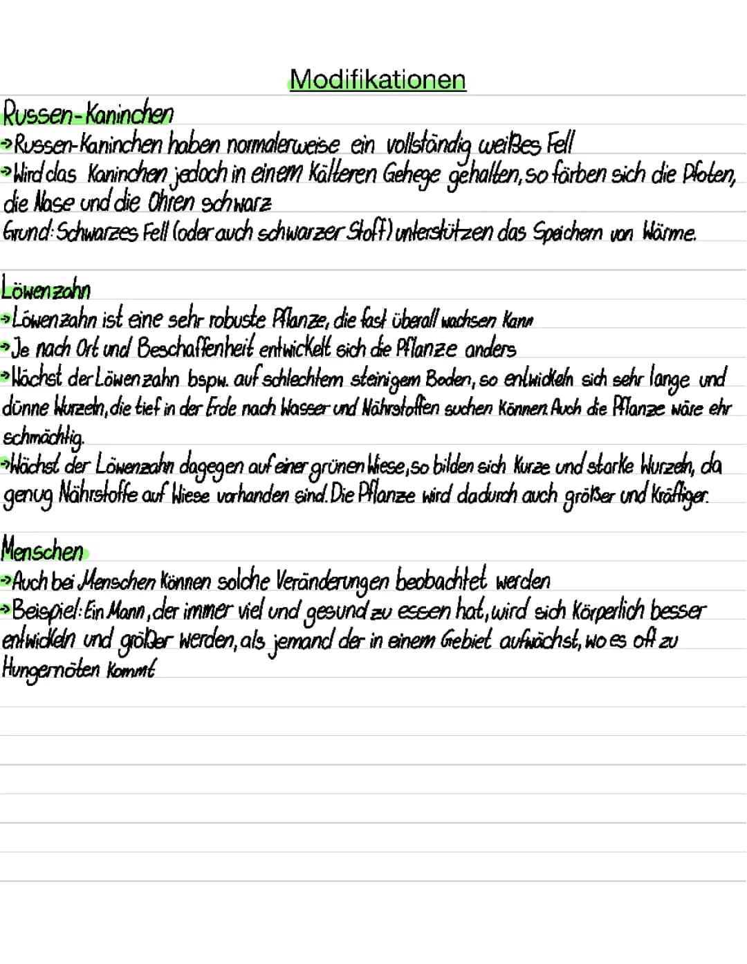 Einfache Beispiele für Modifikationen bei Pflanzen und Menschen 🌼👨‍🔬