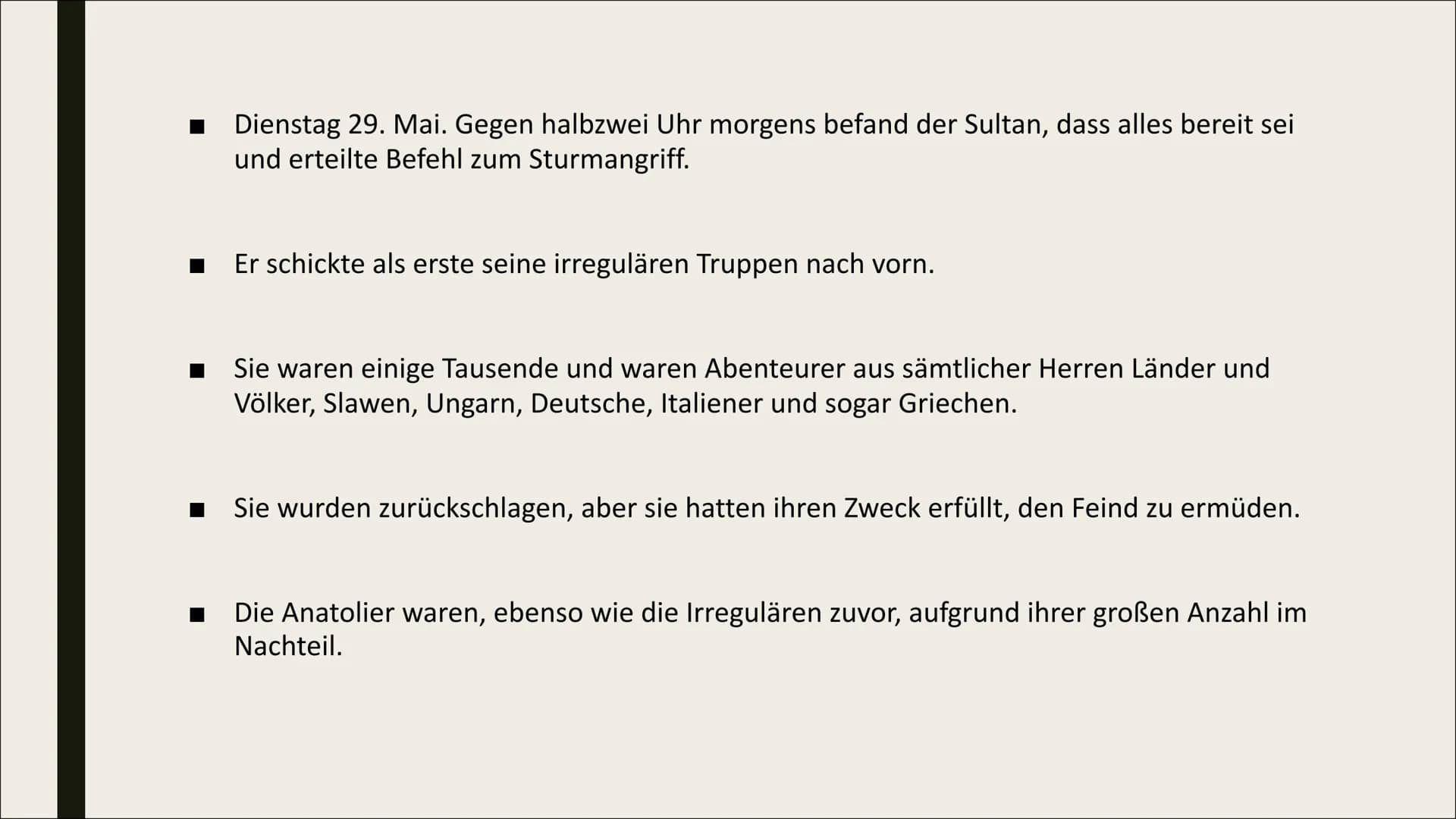 ENTSTEHUNG
DES
OSMANISCHEN
REICHES
Eroberung Konstantinopels 1453
HARPERERER
TOIMEN Inhalt der Präsentation
Vorgeschichte
Eroberung Konstant