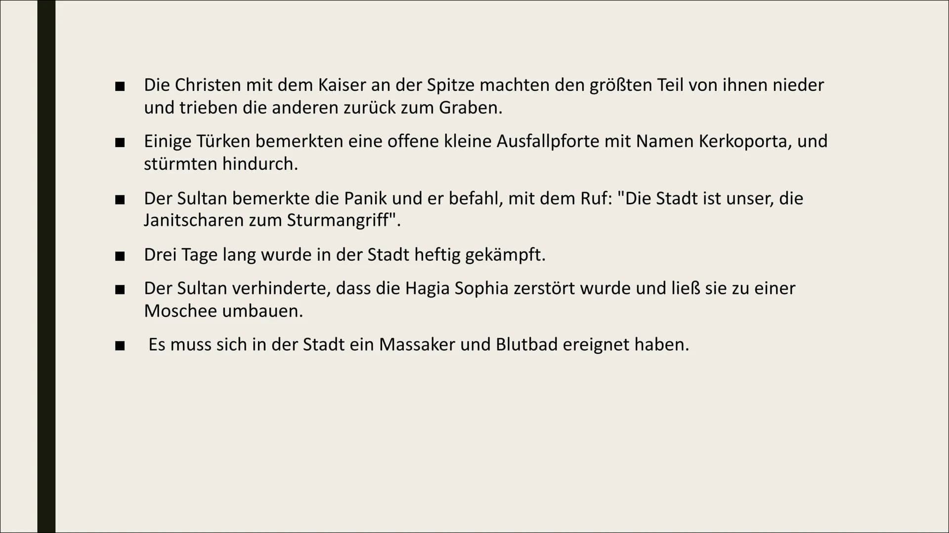 ENTSTEHUNG
DES
OSMANISCHEN
REICHES
Eroberung Konstantinopels 1453
HARPERERER
TOIMEN Inhalt der Präsentation
Vorgeschichte
Eroberung Konstant