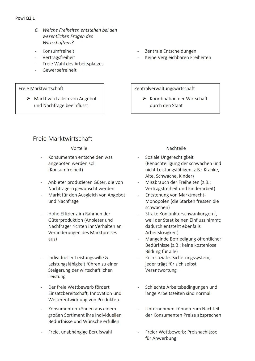 Powi Q2,1

Wirtschaftsordnungen

- Umfasst alle (Rechts-)Normen und Institutionen, die das wirtschaftliche Geschehen in einer
Volkswirtschaf