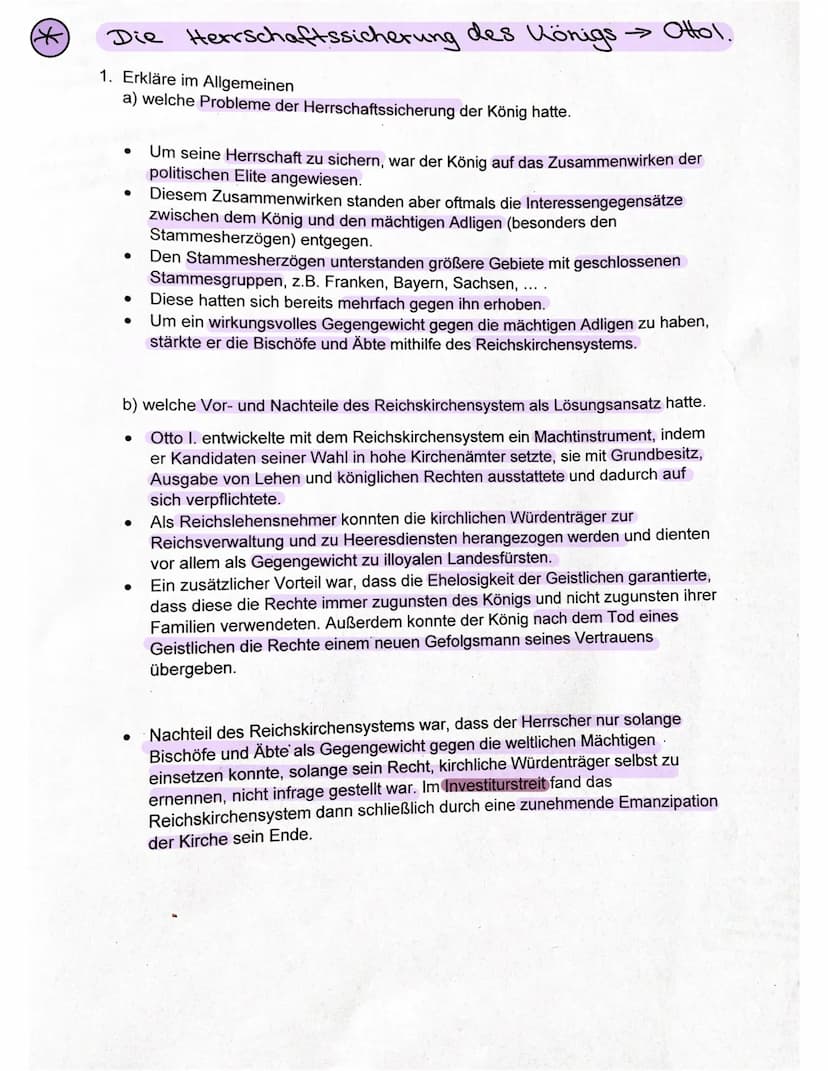 Vorgeschichte
Geschichtsklausur
Das Mittelalter
seil Zeit der Karolinger: Reich und Kirche
Karl der Große (Frankenkönig) 800
→ stellte Wirch