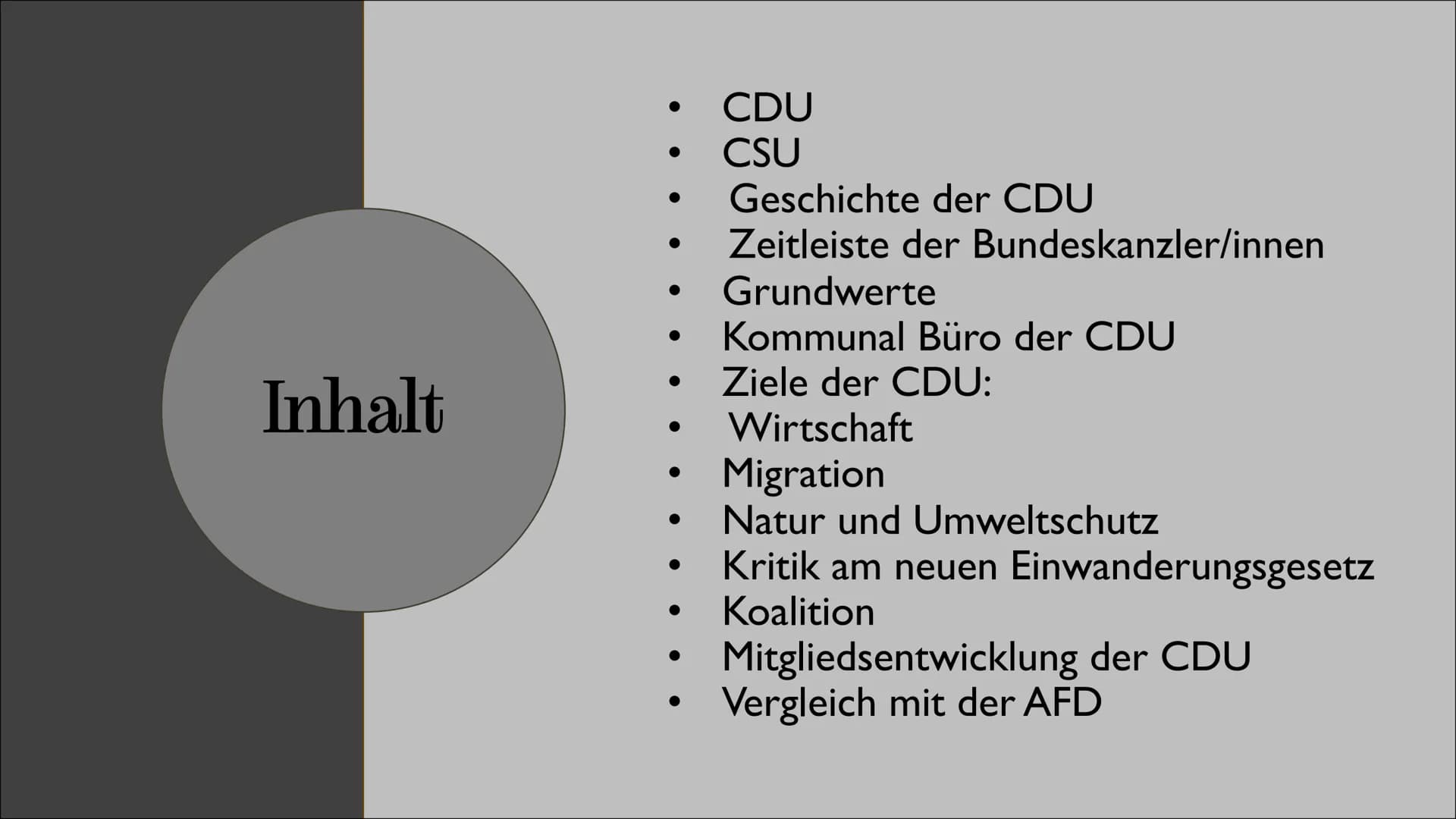 CDU&CSU
Von Lilly, Kresteen und Emily Inhalt
●
●
●
CDU
CSU
Geschichte der CDU
Zeitleiste der Bundeskanzler/innen
Grundwerte
Kommunal Büro de