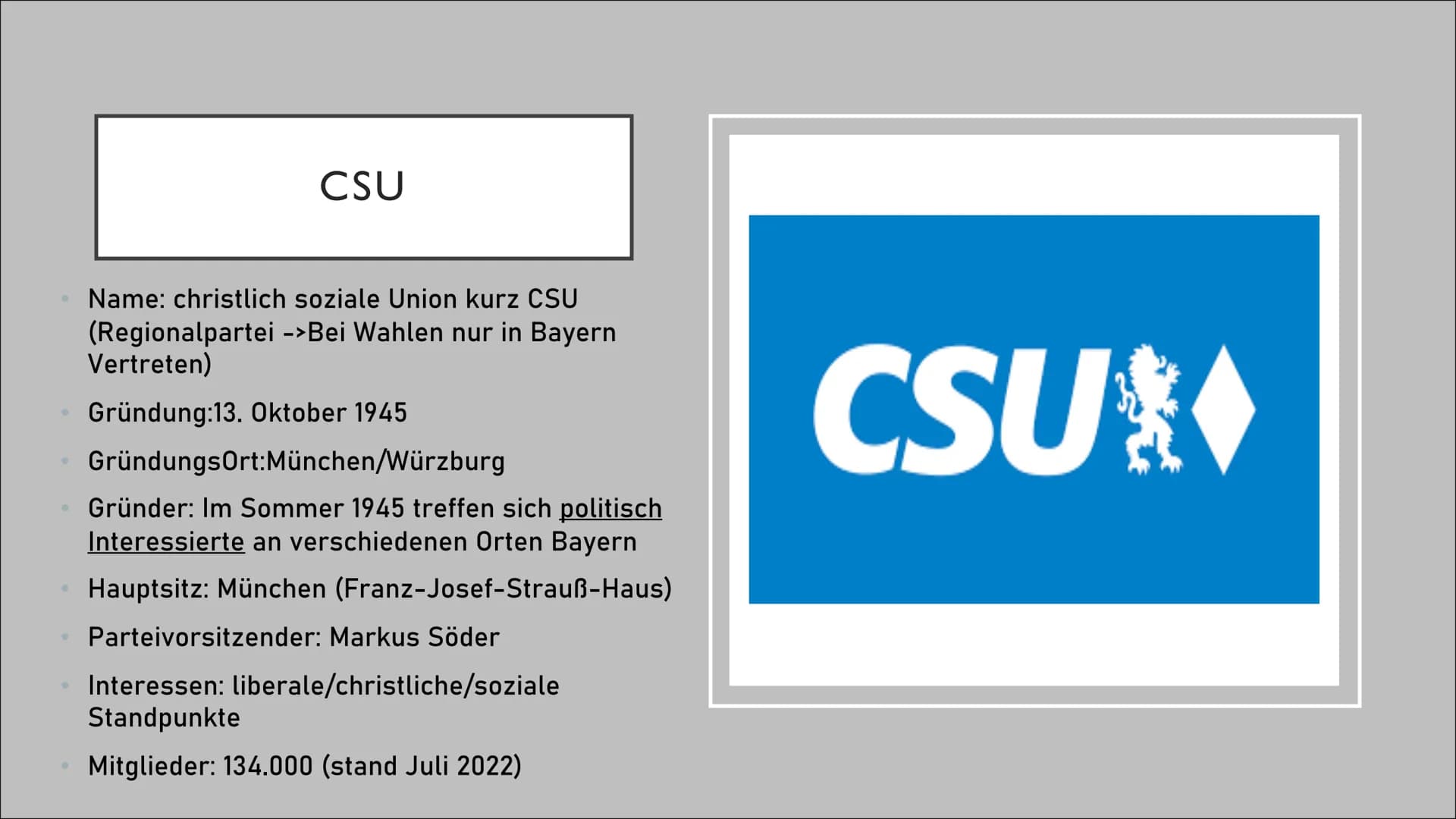 CDU&CSU
Von Lilly, Kresteen und Emily Inhalt
●
●
●
CDU
CSU
Geschichte der CDU
Zeitleiste der Bundeskanzler/innen
Grundwerte
Kommunal Büro de