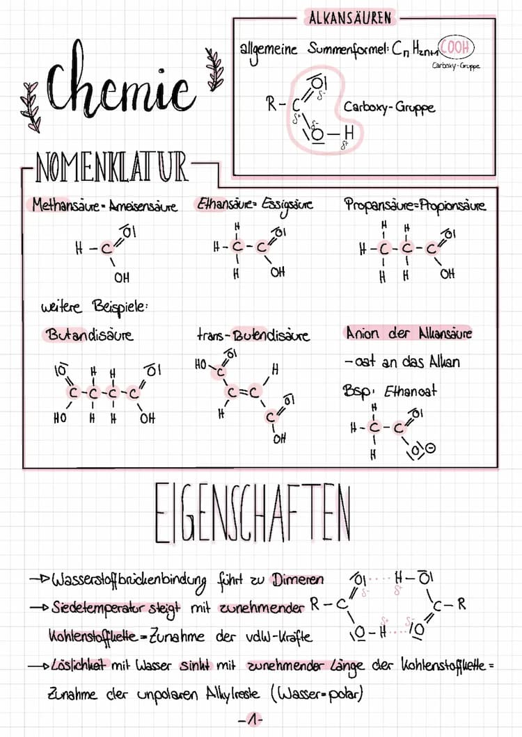 Know Chemie Alkansäuren / Carbonsäure thumbnail