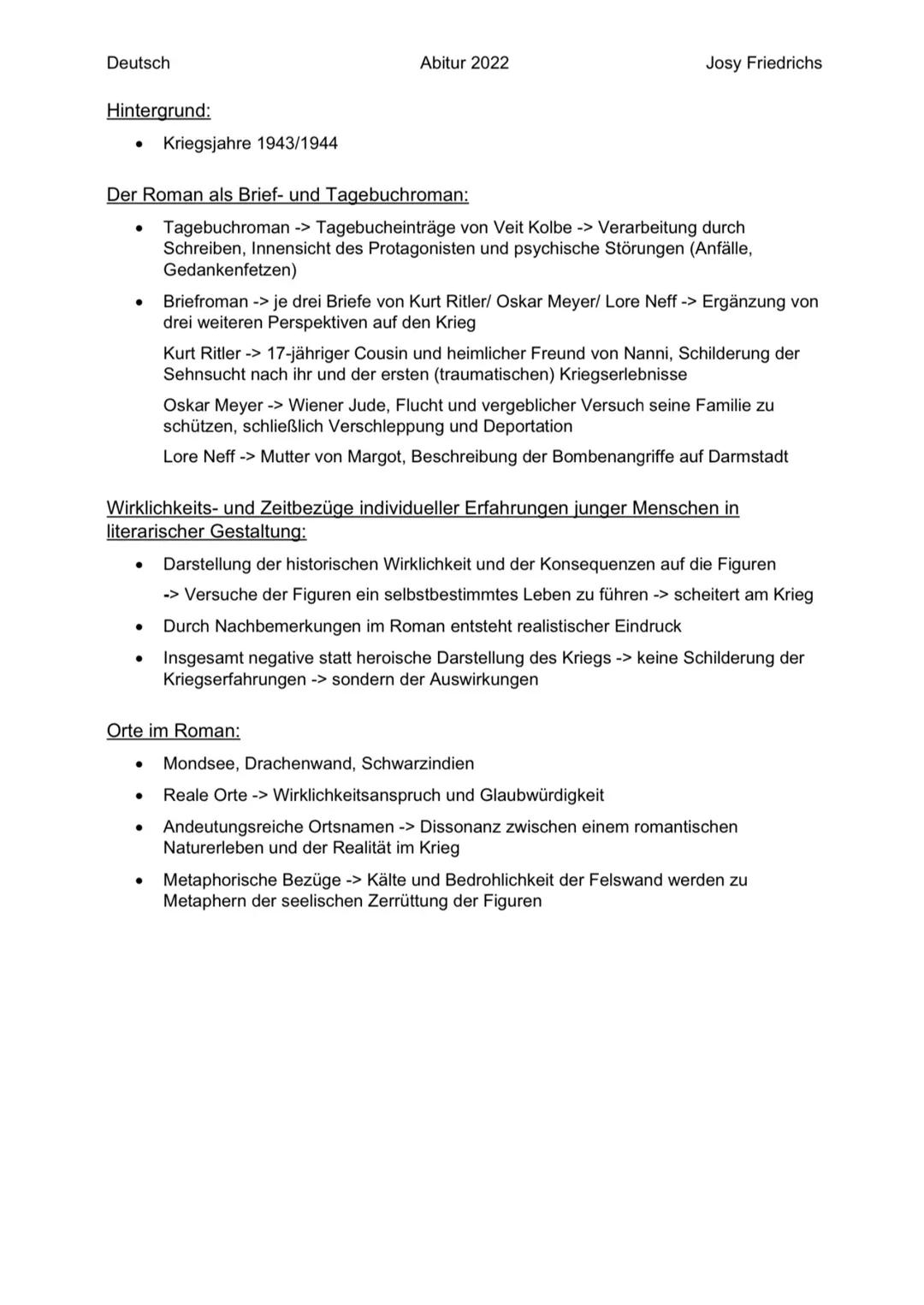 Deutsch
Abitur 2022
Rahmenthema 5: Literatur und Sprache von 1945 bis zur Gegenwart
Arno Geiger: ,,Unter der Drachenwand" (2018)
Zusammenfas