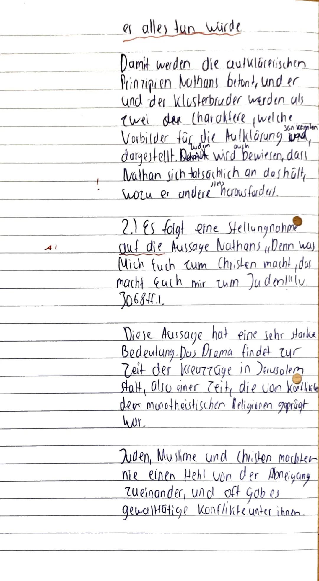 Thema: Gotthold Ephraim Lessing: Nathan der Weise
Aufgabentyp: Analyse eines literarischen Textes mit weiterführendem Schreibauftrag
Aufgabe