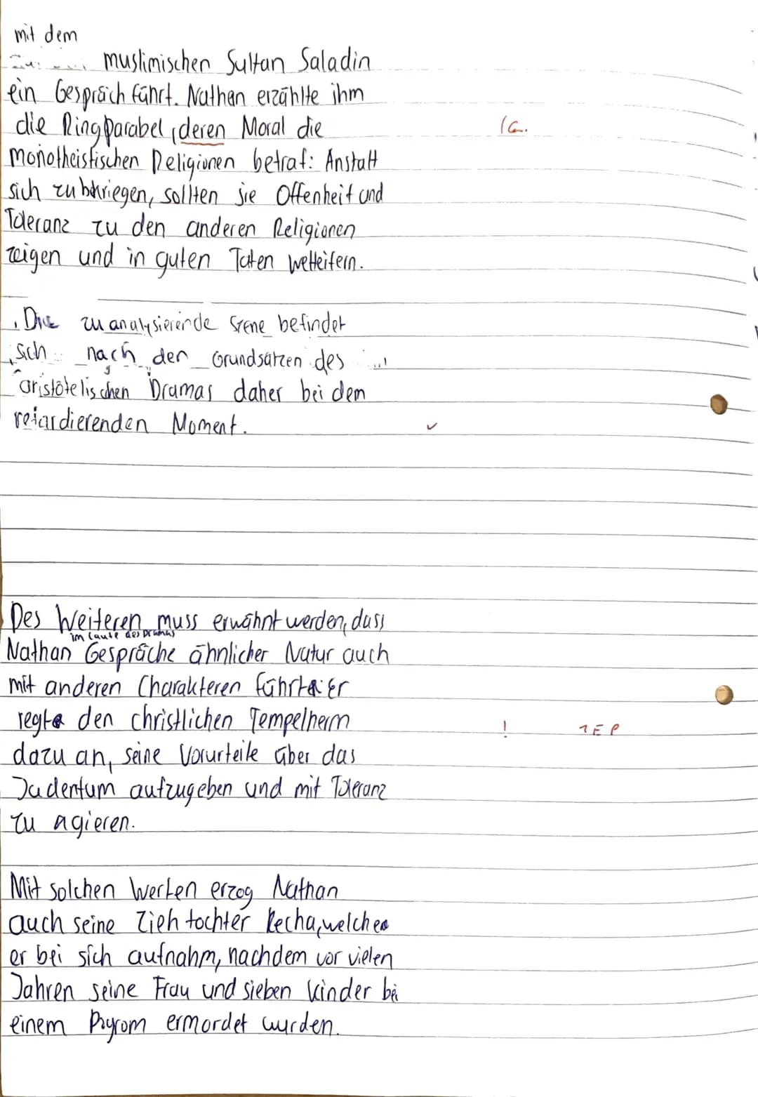 Thema: Gotthold Ephraim Lessing: Nathan der Weise
Aufgabentyp: Analyse eines literarischen Textes mit weiterführendem Schreibauftrag
Aufgabe