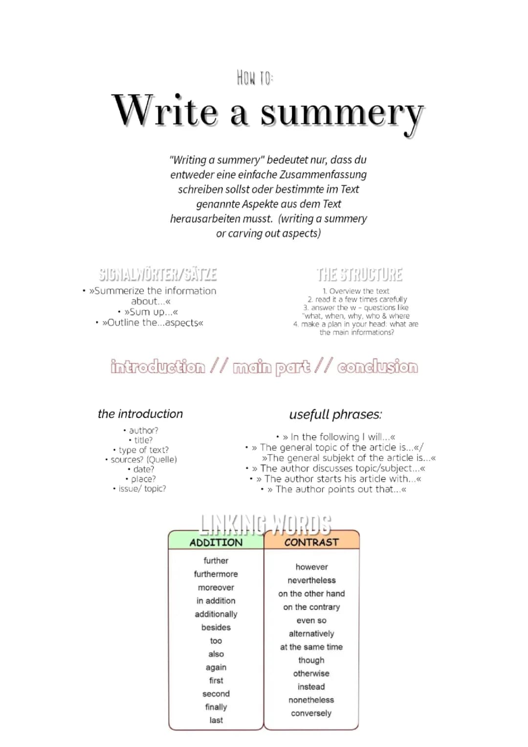 𝐇𝐨𝐰 𝐭𝐨: Write a summary 
