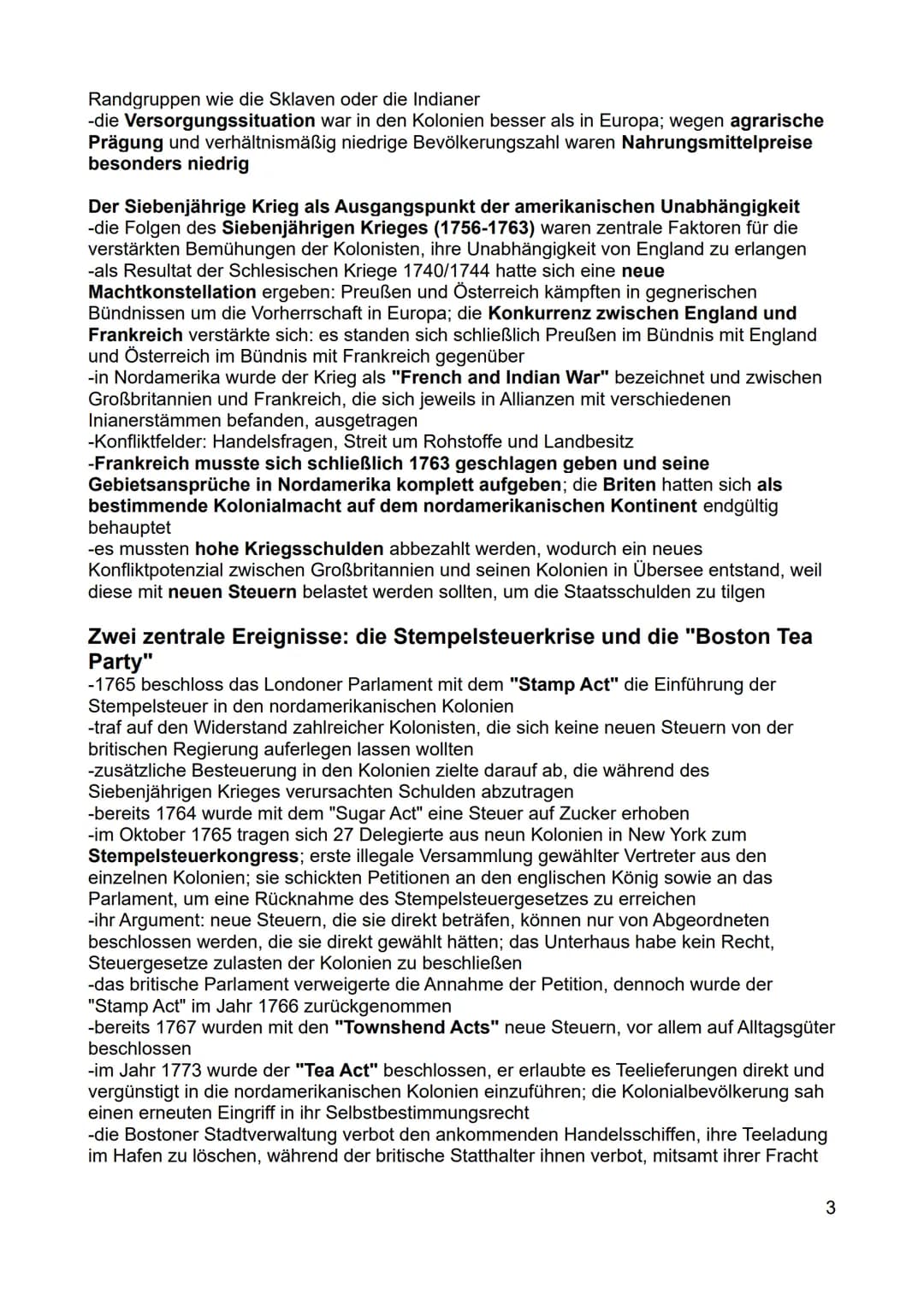 Inhaltsverzeichnis - Rahmenthema 1
Amerikanische Unabhängigkeit - "American Revolution".
Die Vorgeschichte der Amerikanischen Revolution....