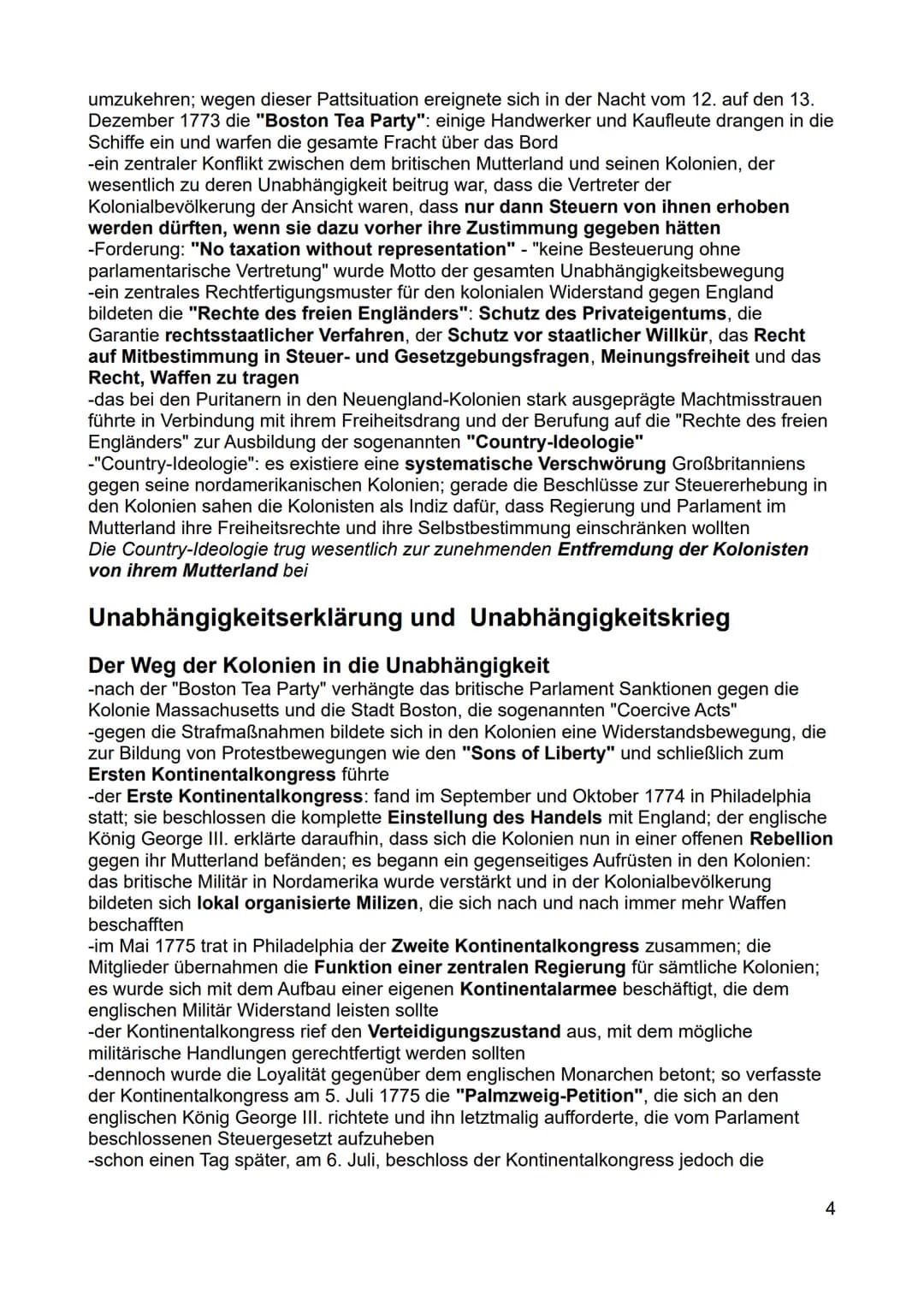 Inhaltsverzeichnis - Rahmenthema 1
Amerikanische Unabhängigkeit - "American Revolution".
Die Vorgeschichte der Amerikanischen Revolution....