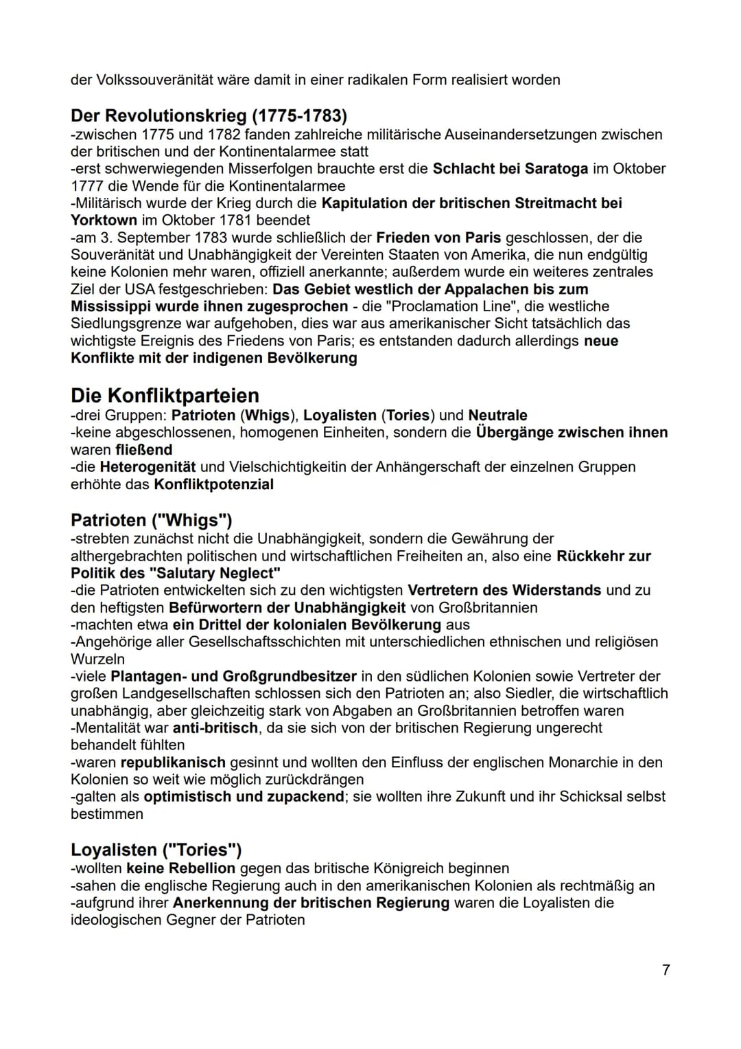 Inhaltsverzeichnis - Rahmenthema 1
Amerikanische Unabhängigkeit - "American Revolution".
Die Vorgeschichte der Amerikanischen Revolution....