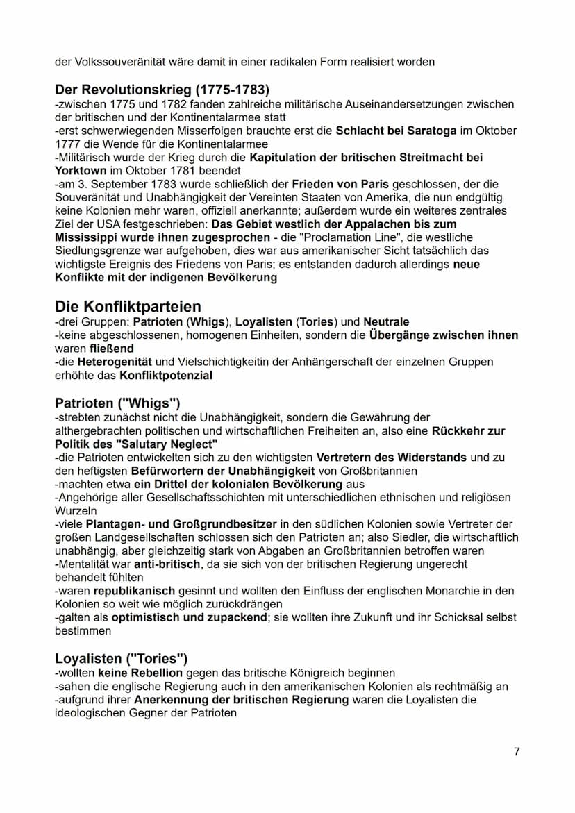 Inhaltsverzeichnis - Rahmenthema 1
Amerikanische Unabhängigkeit - "American Revolution".
Die Vorgeschichte der Amerikanischen Revolution....