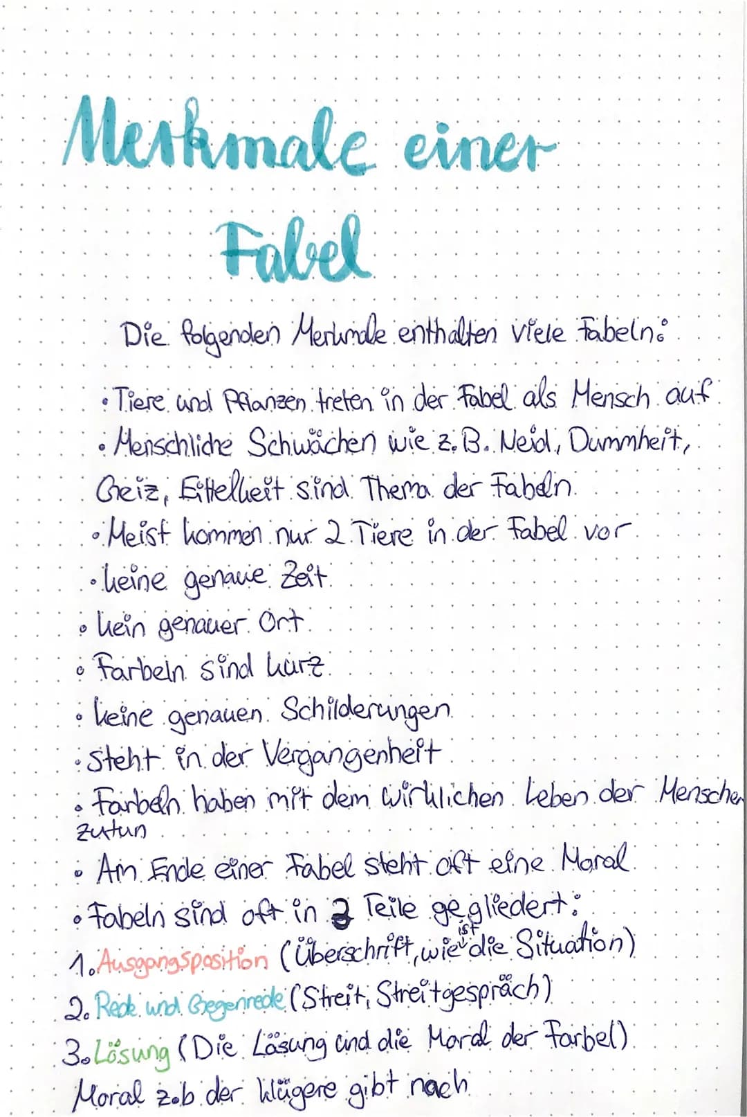 Merkmale einer
Fabel
Die folgenden Merkmale enthalten viele Fabelin:
• Tiere und Pflanzen treten in der Fabel als Mensch auf
• Menschliche S