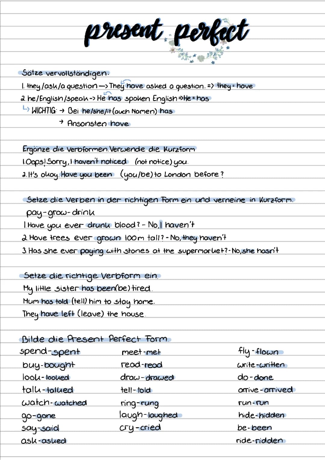 Present Perfect Exercises PDF with Answers - Perfect for 6th to 8th Grade!