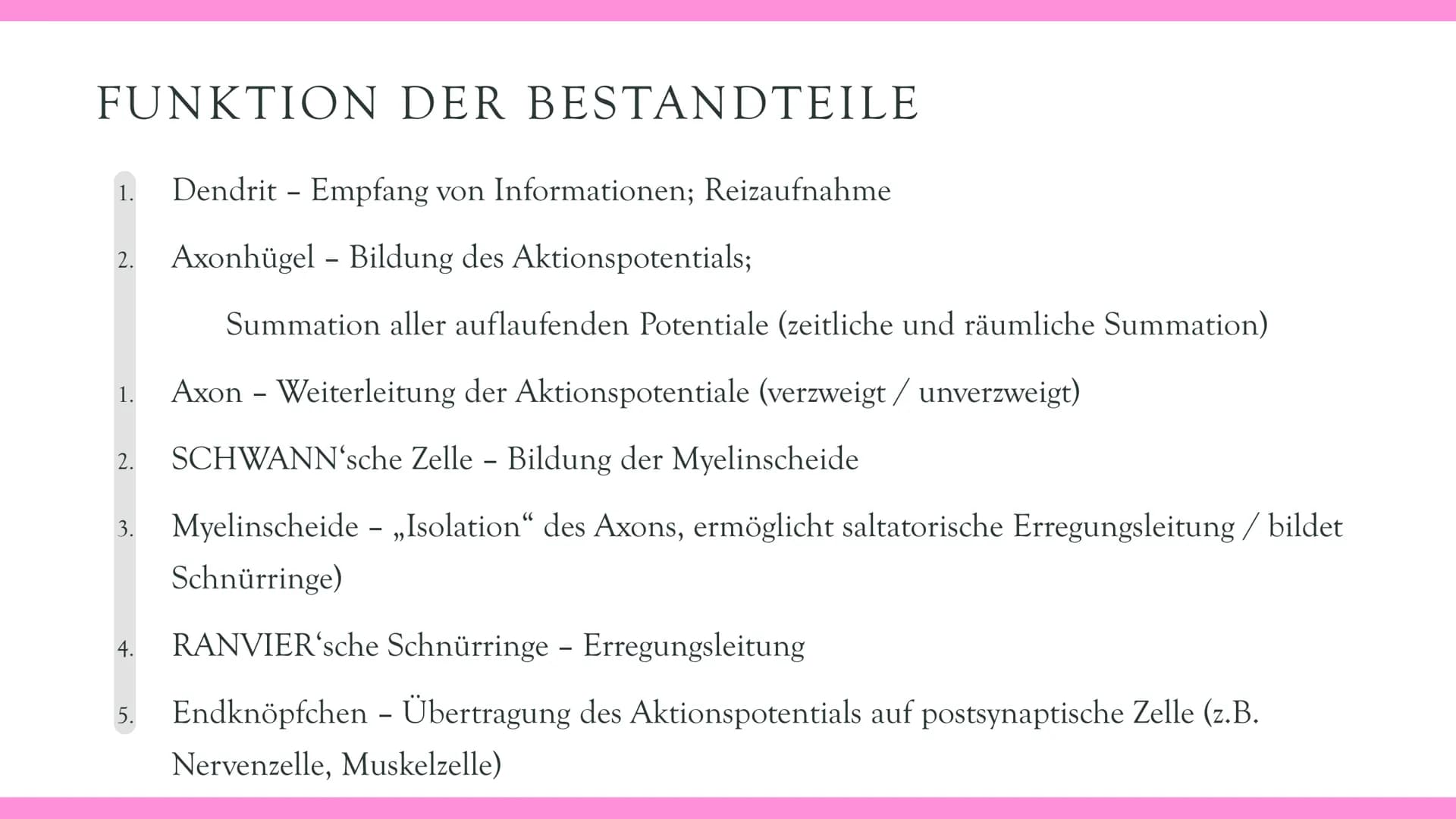 Neurobiologie VORABHINWEISE:
GRUND- und LEISTUNGSKURS:
Markhaltig Nervenzelle
Membranpotentiale und Erregungsleitung
Bau und Funktion der Sy