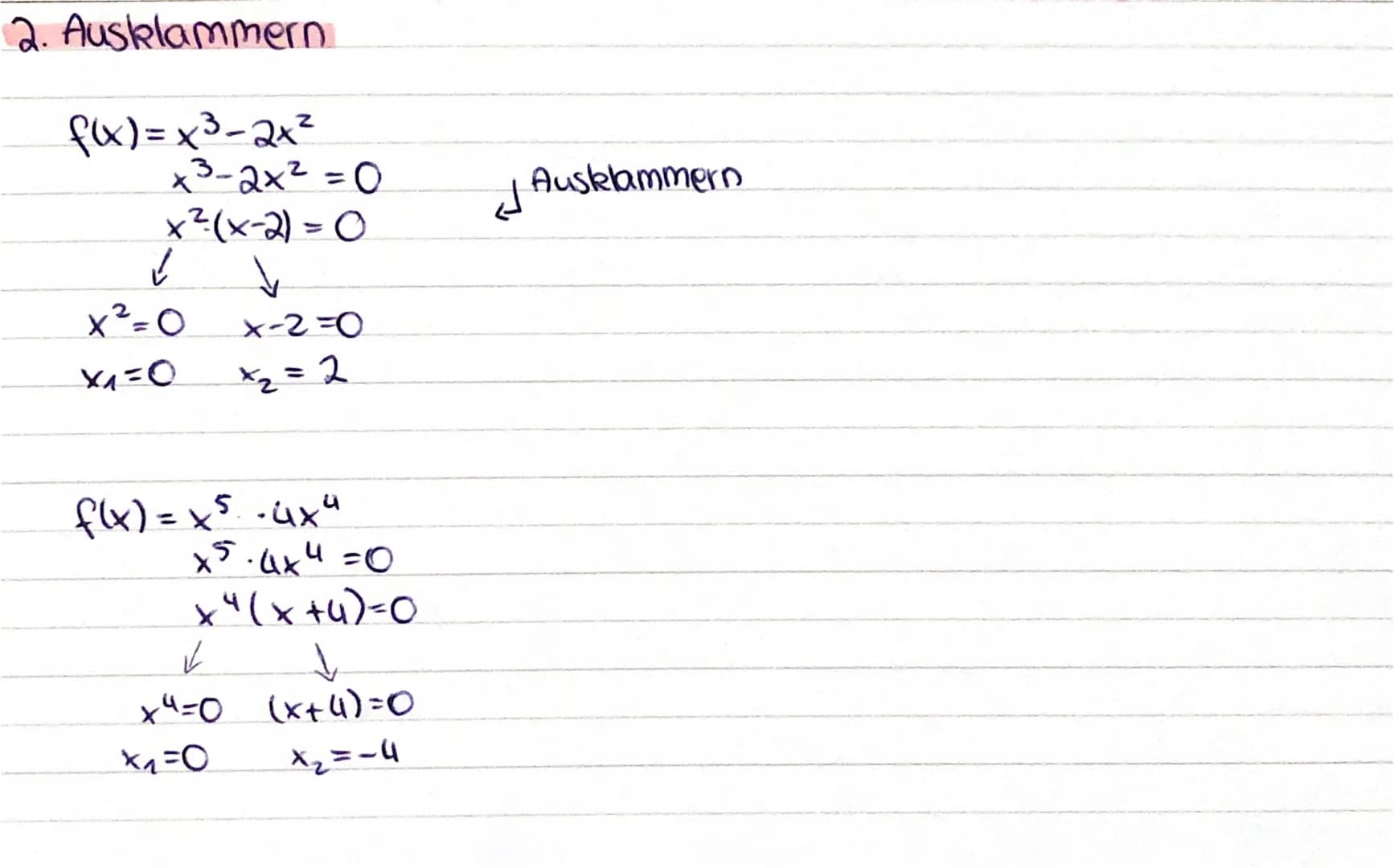 Nullstellen
1. Ablesen
f(x) = -0₁5⋅ (x-3) - (x-1)²-(x+2)
-0,5. (x-3)⋅ (x-1) ²⋅ (x+2) = O
bestimmen
(x-3)=0 (x-1)=0₂(x+2) =0 Das Produkt ist 