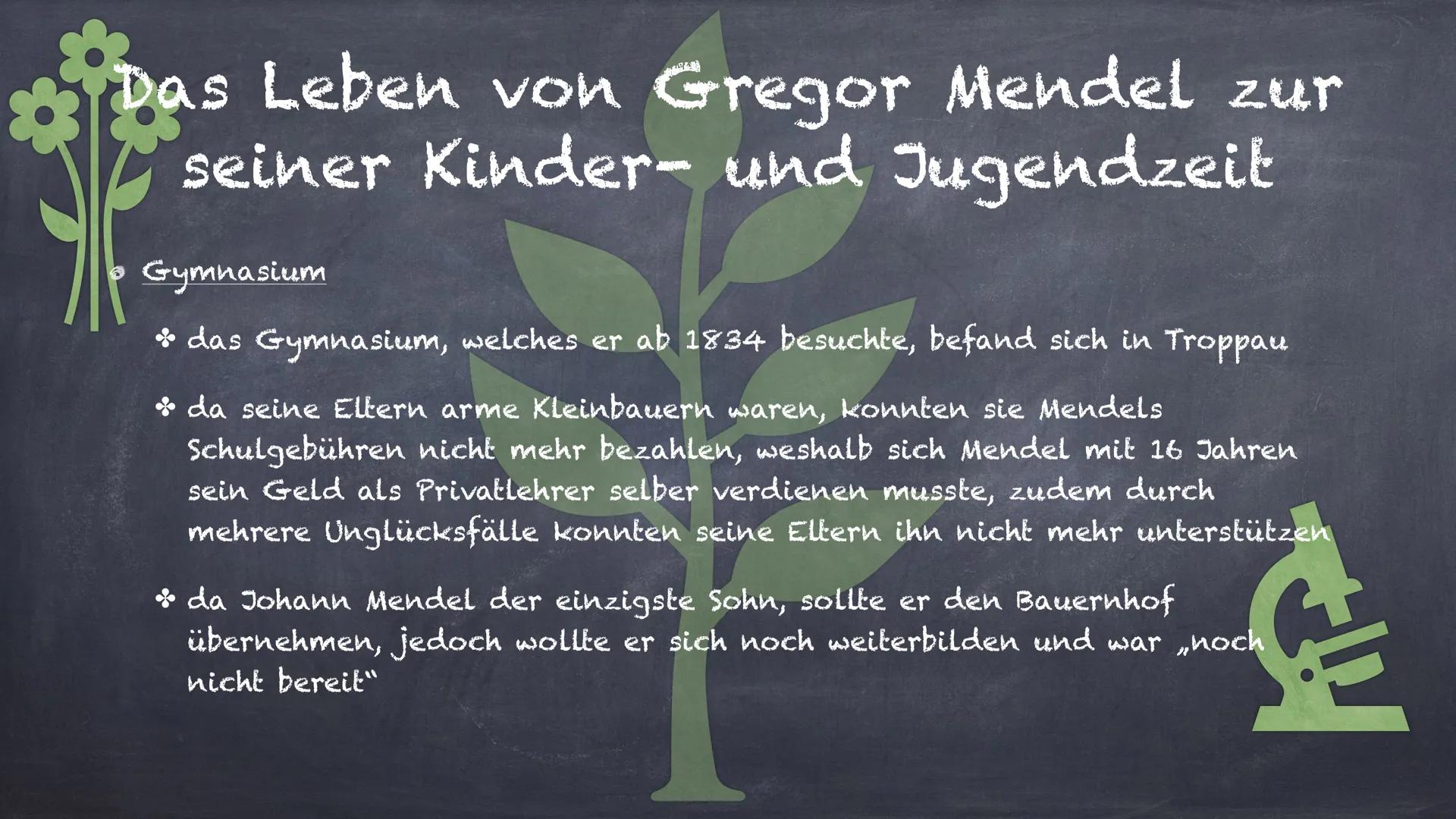 UNU
2
Gregor Mendel
der Erbsenzähler Themenübersicht
Das Leben von Gregor Mendel:
zu seiner Kinder- und Jugendzeit
als Mönch
a und seine Ver