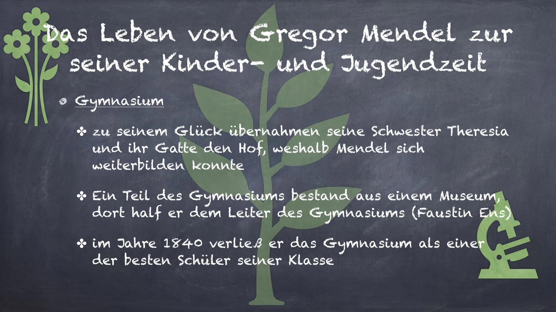 UNU
2
Gregor Mendel
der Erbsenzähler Themenübersicht
Das Leben von Gregor Mendel:
zu seiner Kinder- und Jugendzeit
als Mönch
a und seine Ver