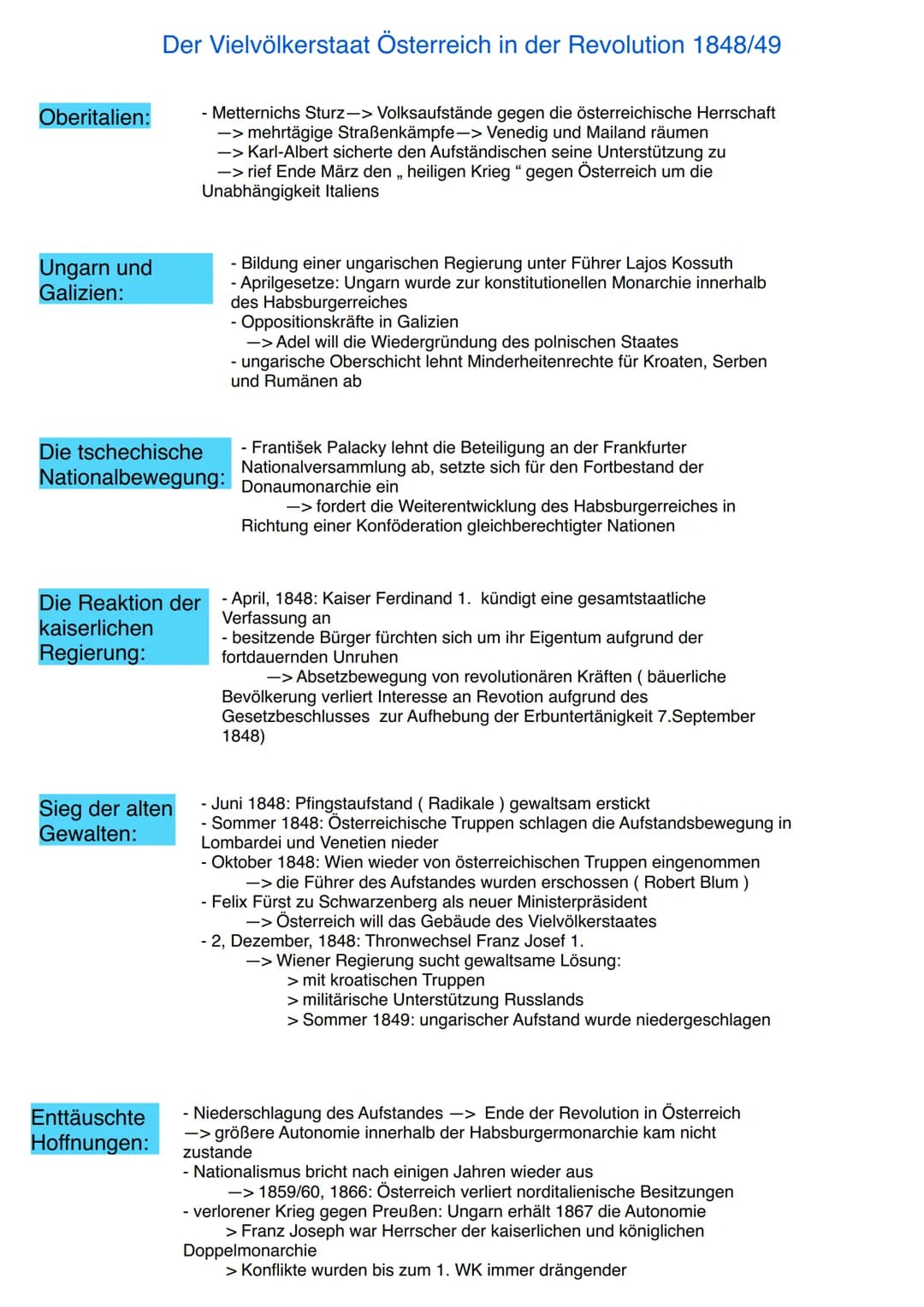 
<p>Die Revolution von 1848 in Österreich war ein bedeutendes Ereignis in der Geschichte des Vielvölkerstaates. Die Bewegung begann mit Volk