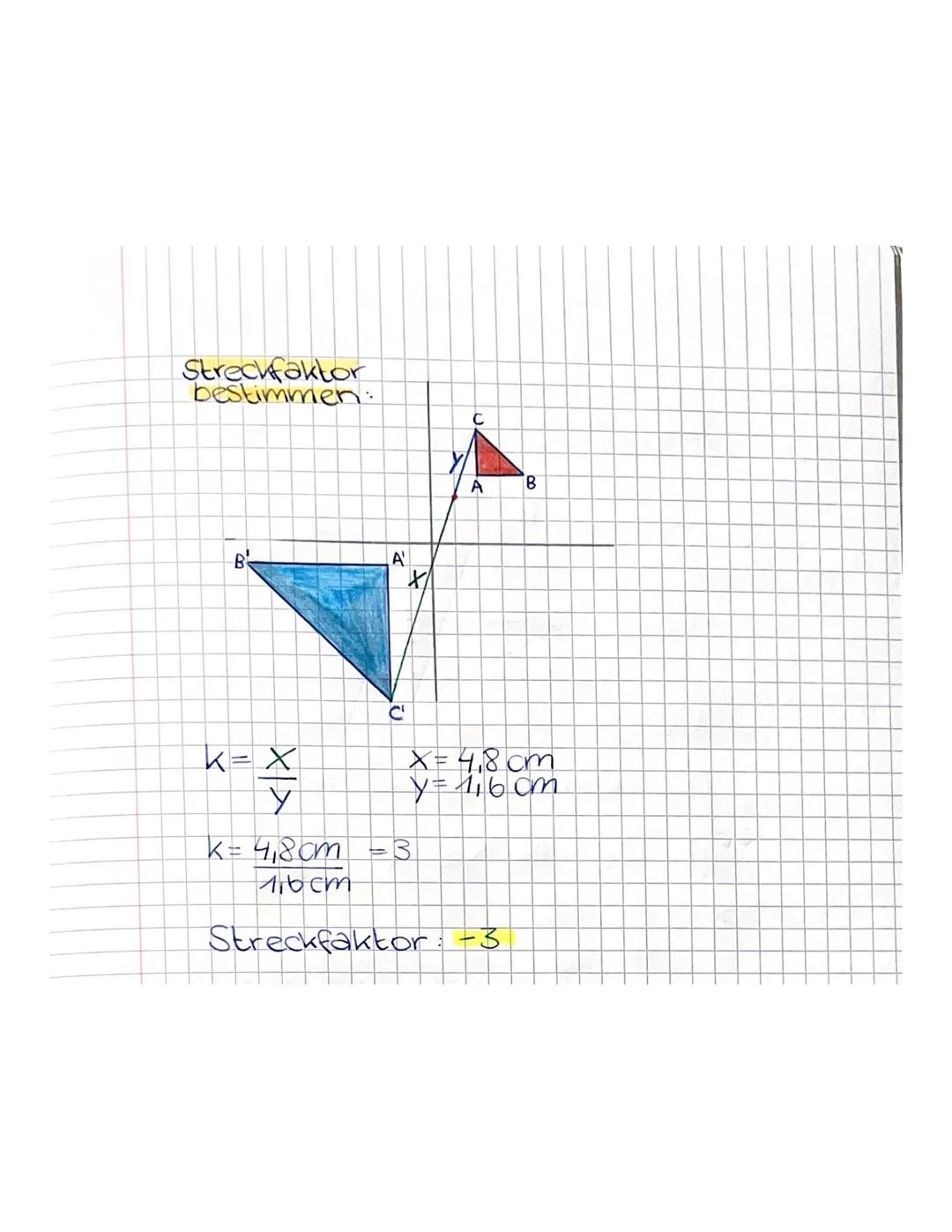 k=2
S(-21-2)
14
Zentrische Streckung
C
12
10
2
C
A
4
B
2
B
X
-4-2
4
6
8
10
12
14
16
18
2-
S= Streckzentrum
△ABC = Ausgangsfigur
A'B'C' = Ver