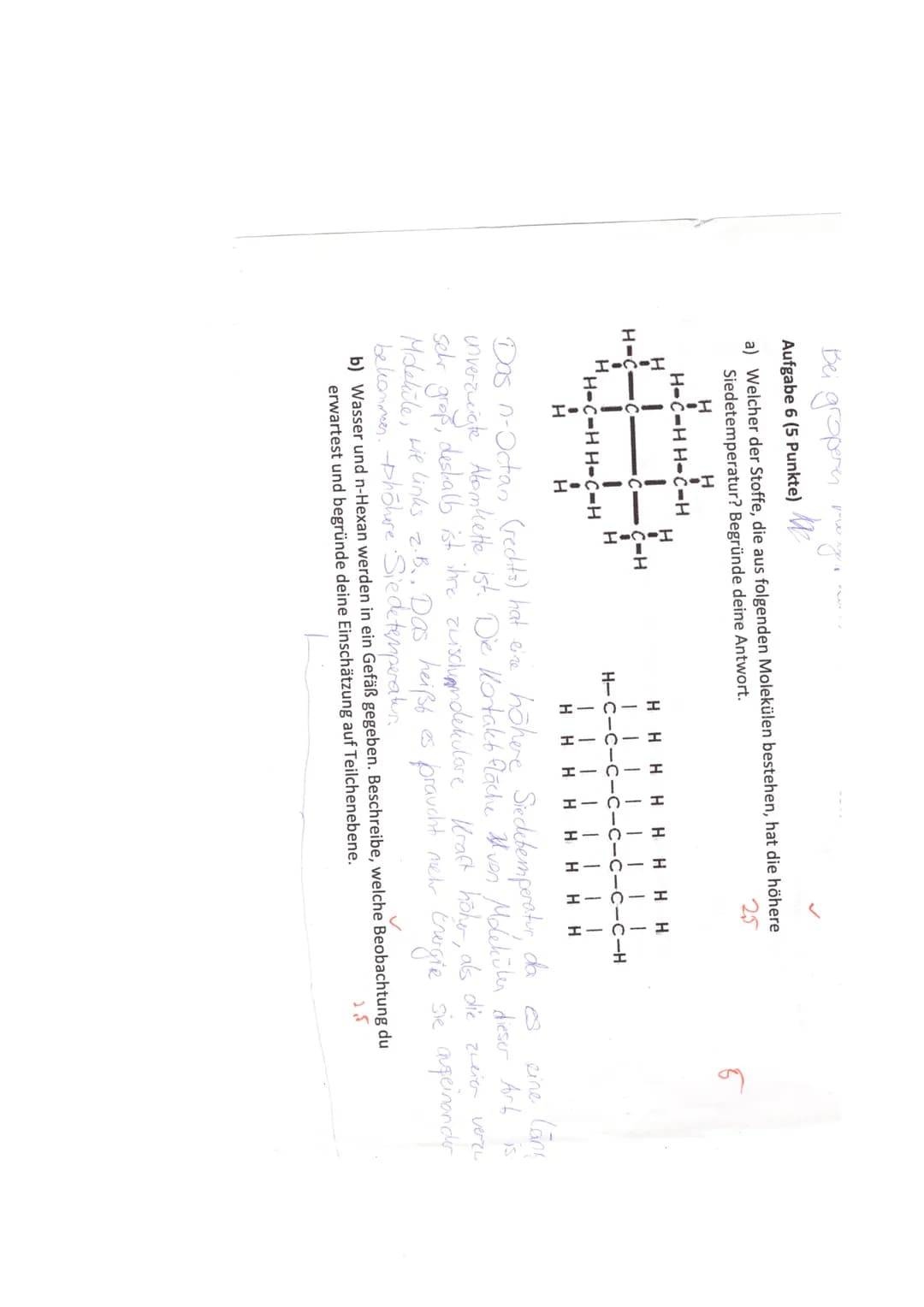 Aufgabe 1 (3 Punkte)
Benenne folgende Moleküle:
H3C
a)
H3C-
6
CH₂
H3C.
H₂C
1
CH₂
CH3
J
CH₂
a) n-Nonan
HC
2
Chemie-Klassenarbeit Nr.1
CH₂
CH₂