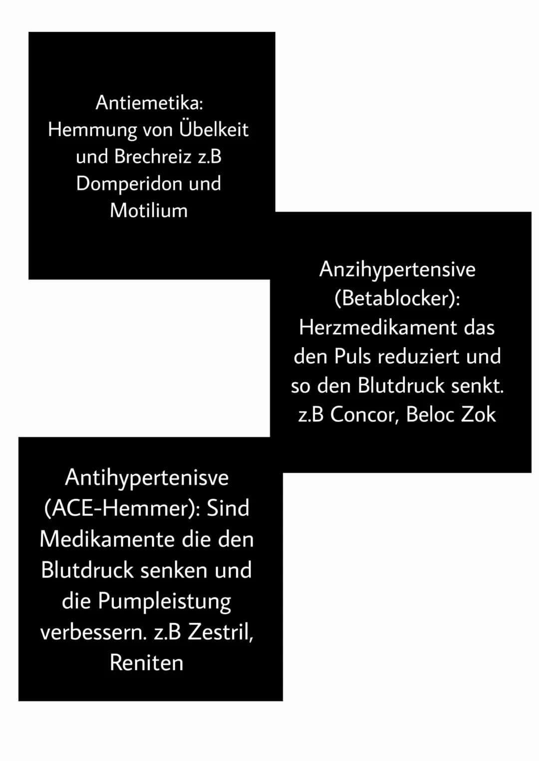 MEDIKAMENTENGRUPPEN
WIRKUNG & BEISPIELE
Analgetika: Sind
Schmerzmedikamente dazu
gehören z.B Dafalgan,
Panadol
Antidiabetika (Insulin):
Sind