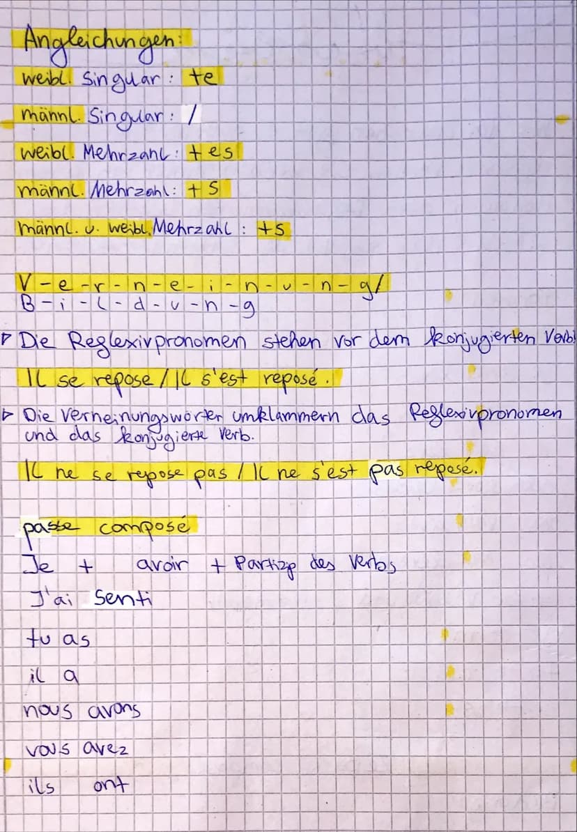 verben
Wie im Deutschen gibt es auch im Französischen
reglexive Verben. Sie werden immer von einem
Pronomen, dem Reflexiv pronomen begleitet