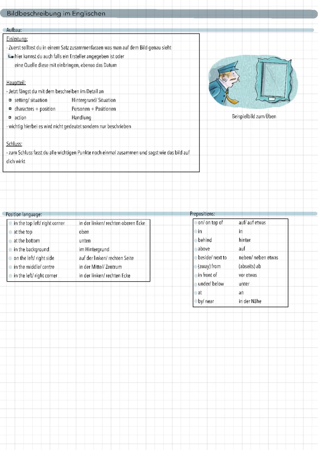 Einfache Englisch Bildbeschreibung Beispiele und Übungen für Schüler