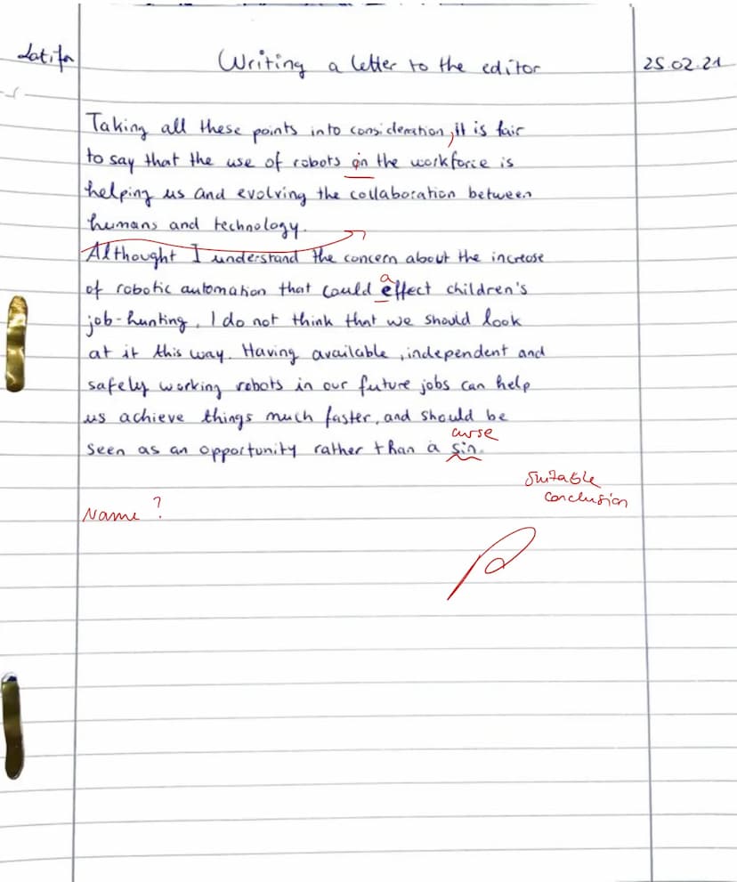 Benutzen Se Blocksatz!)
Latifa, 10.02.21 Analysis of a non-fictional text
no
to
бра се
Correct your text.)
ane sentence.
(I have
In the arti