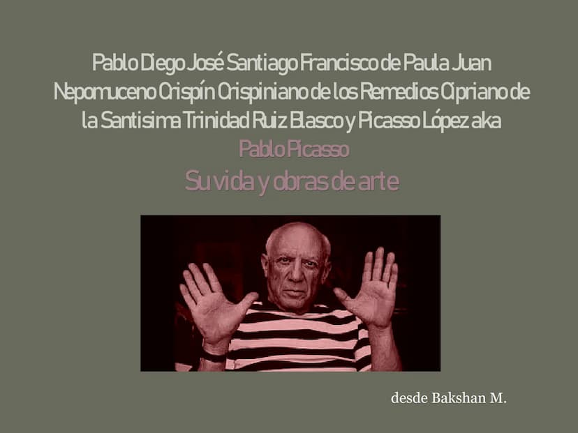 "Todos los niños son artistas problema es cómo
seguir siendo un artista cuando creces."
"Jedes Kind ist ein Künstler. Das Problemist nur, ei