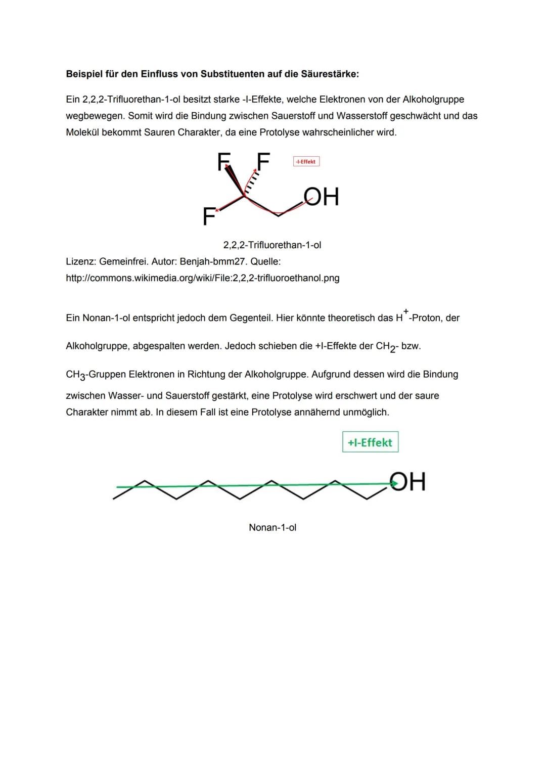 Protolyse bei organischen Verbindungen
Wird ein Proton (H+) abgespalten, um danach an ein anderes Molekül bzw. Atom zu binden, wird
dieser V