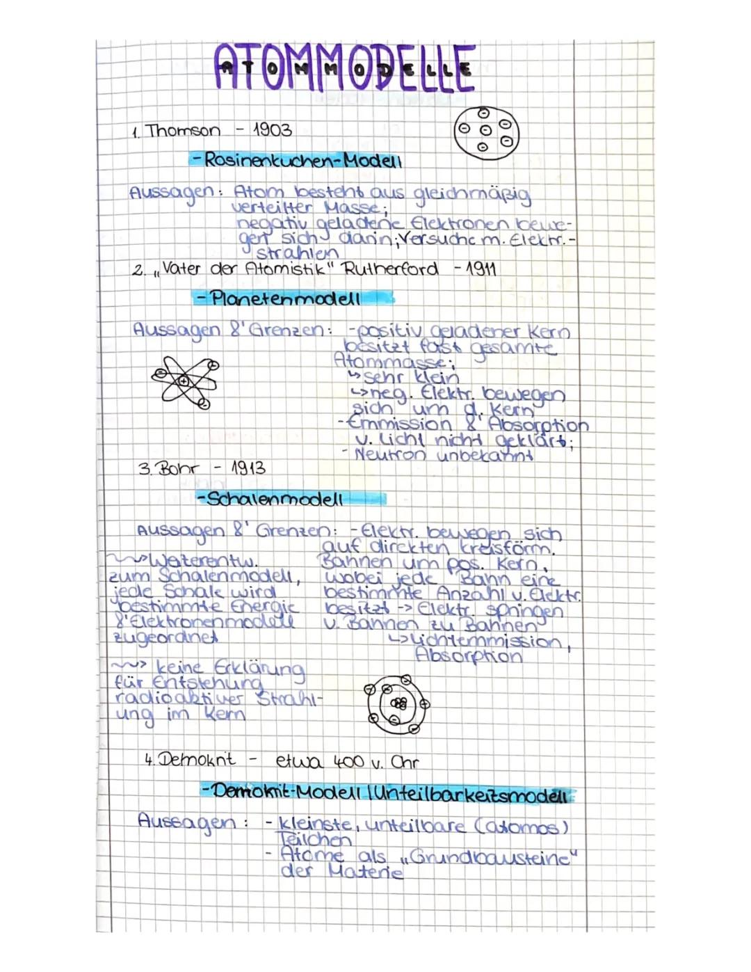 Thomson- und Rutherford-Atommodell einfach erklärt: Rosinenkuchen, Streuversuch und mehr