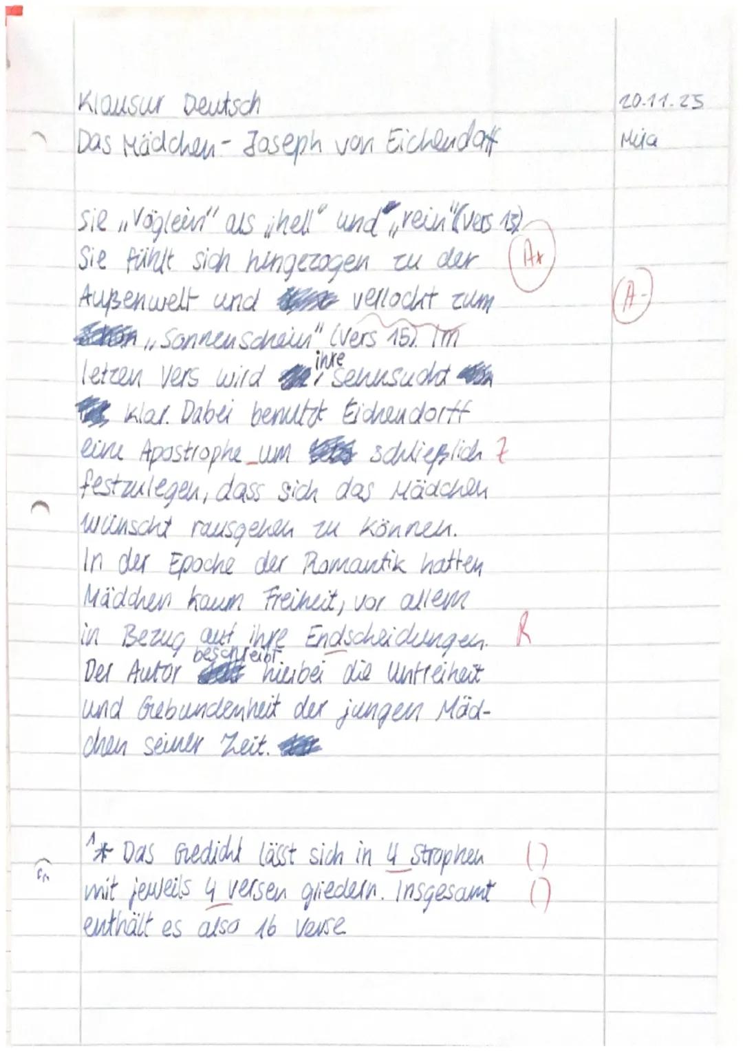 Gutachten
für Mira C.
Klausur 2023, Einführungsphase Deutsch
Kurs-/Schulhalbjahr: Einführungsphase
Aufgabenart:
Kursleitung:
Schule:
Gesamtb