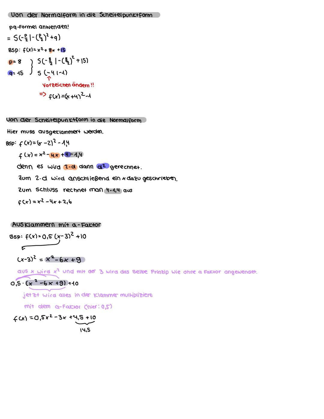 # Quadratisch punasion

# Punktprobe

f(x)=y

Bei der Punktprobe wird geprüft, ob der Punkt auf dem Graphen liegt.

Bsp:

f(x)= x²-6x+5 SC-2