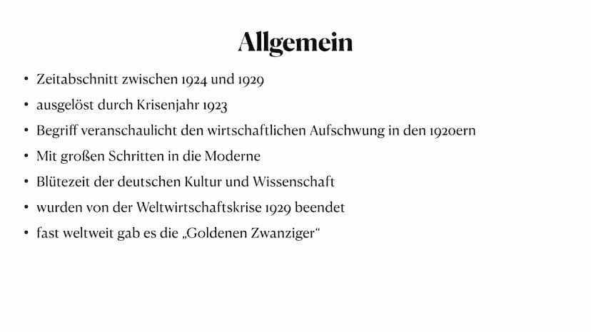 Die Goldenen Zwanziger
Was war an den Goldenen Zwanzigern denn so golden ?
Vivian Rebstock K1 bat Allgemein
• Hochkultur
-Architektur
-Liter