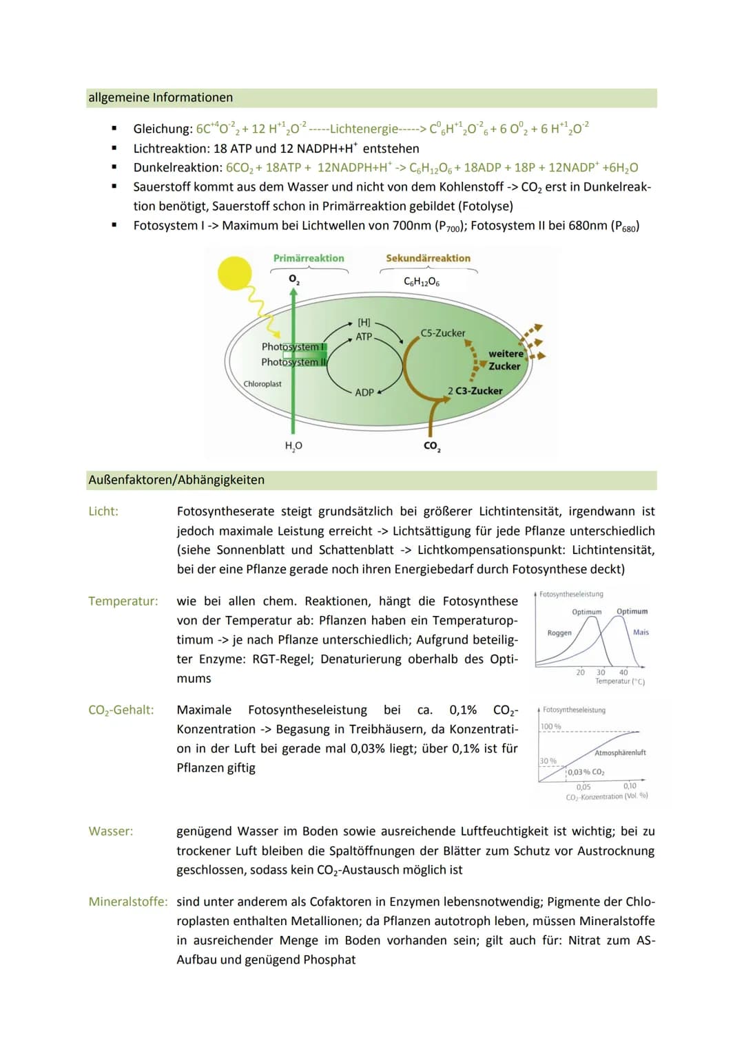 Bedeutung:
■
■
■
Chlorophyll (grüner Farbstoff der Pflanzen) spielt eine zentrale Rolle bei der Fotosynthese
O kann Licht absorbieren, wodur