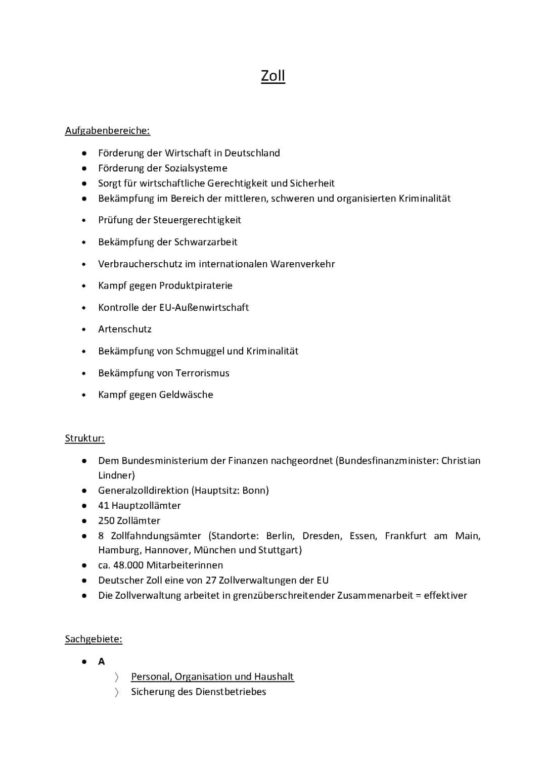 Zoll Einstellungstest