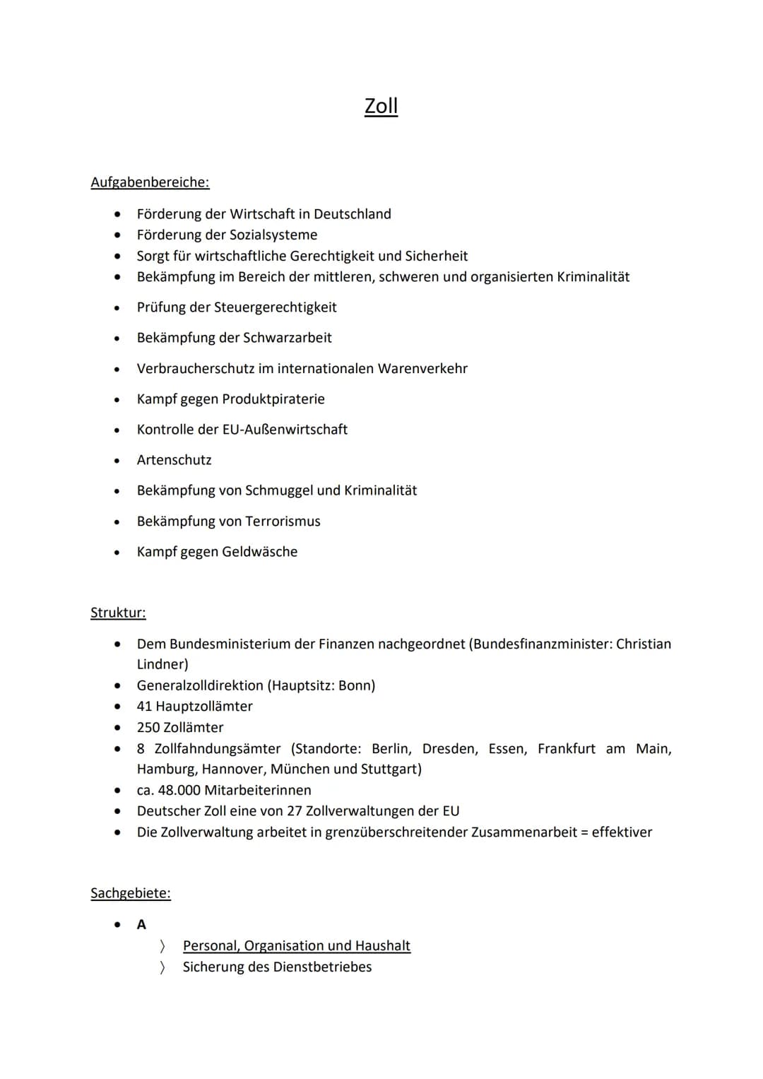 Aufgabenbereiche:
●
●
●
●
●
●
●
●
●
Förderung der Wirtschaft in Deutschland
Förderung der Sozialsysteme
●
Sorgt für wirtschaftliche Gerechti