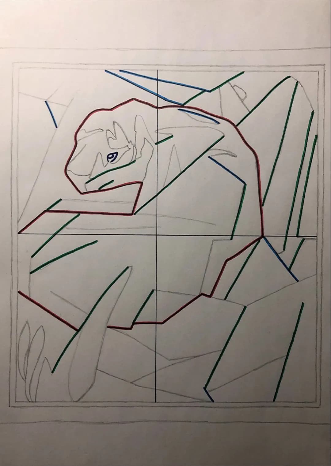 Bildanalyse Kunst
Das Gemälde ,,Tiger" wurde 1912 von Franz Marc gemalt. Es hat ein annähernd quadratisches
Bildformat und ist 111,7 cm x 10