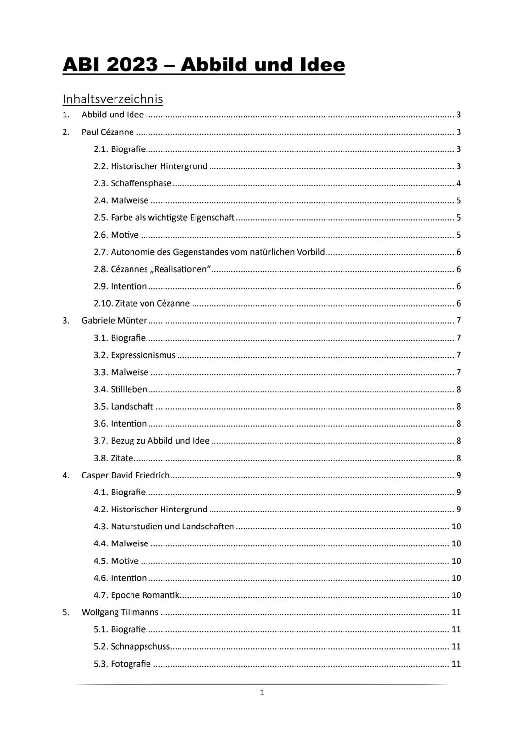 ABI 2023 - Abbild und Idee
Inhaltsverzeichnis
1. Abbild und Idee
2.
Paul Cézanne
3.
4.
2.1. Biografie...
2.2. Historischer Hintergrund.
2.3.