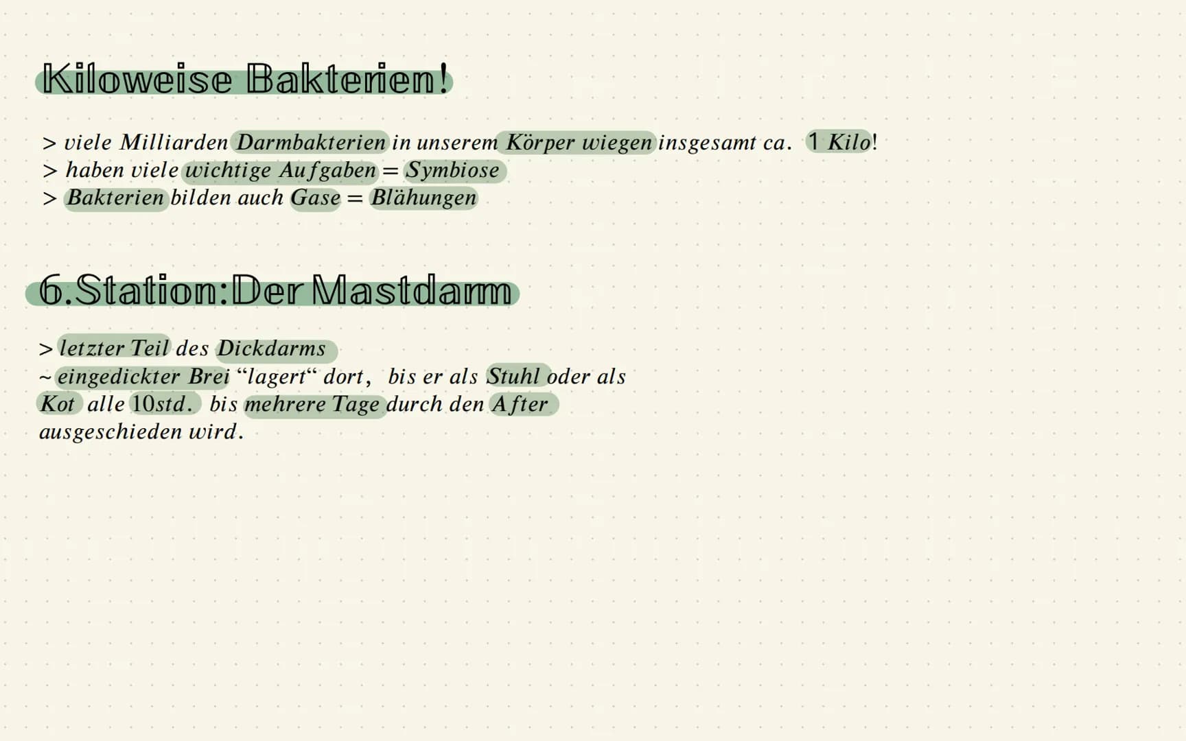 Das Verdauungssystem
1.Station: Mund
~zerkleinern dr grossen Nahrungsstücke = durch Kauen und
mithilfe von Enzymen, die im Speichel sind
Mer