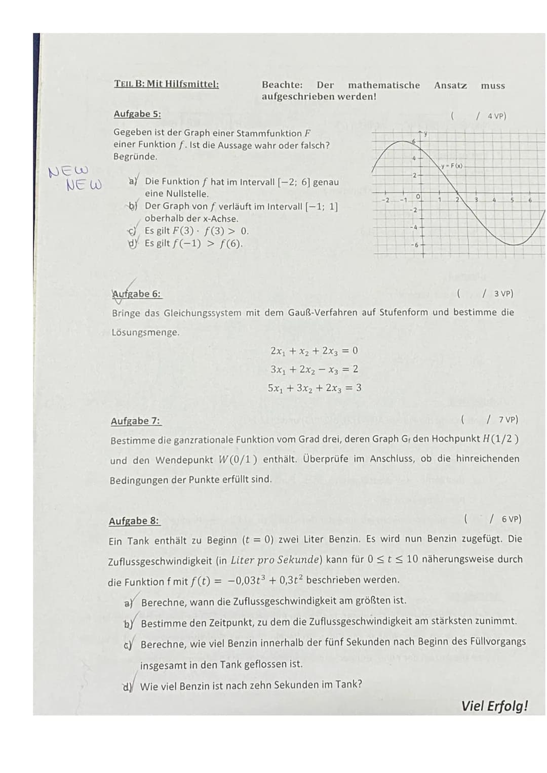 J1 m (GA)
Name: Josephine Pellegrino
Aufgabe 2:
Berechne das Integral.
²²x²dx
MATHEMATIK
Klausur Nr. 2
TEIL A: Ohne Hilfsmittel
Aufgabe 1:
B