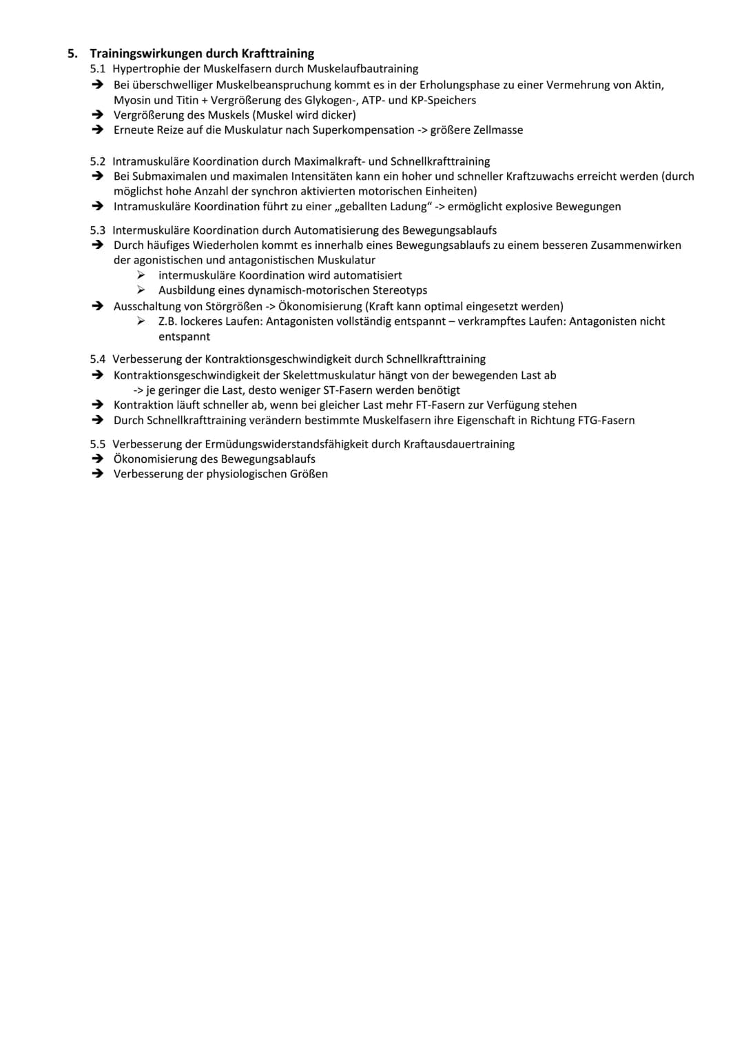 5. Trainingswirkungen durch Krafttraining
5.1 Hypertrophie der Muskelfasern durch Muskelaufbautraining
→ Bei überschwelliger Muskelbeanspruc