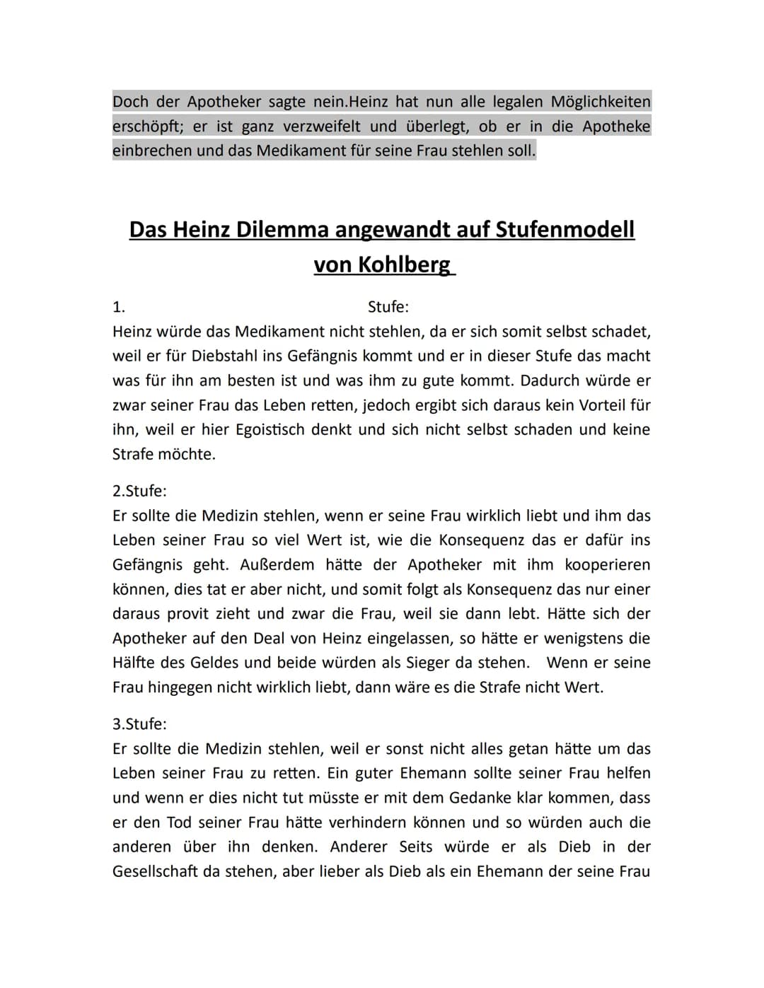 Kohlbergs Stuffenmodel zur
moralischen Entwicklung
Die Theorie von Lawrence Kohlberg besagt das unsere Entwicklung des
moralische Denkens in