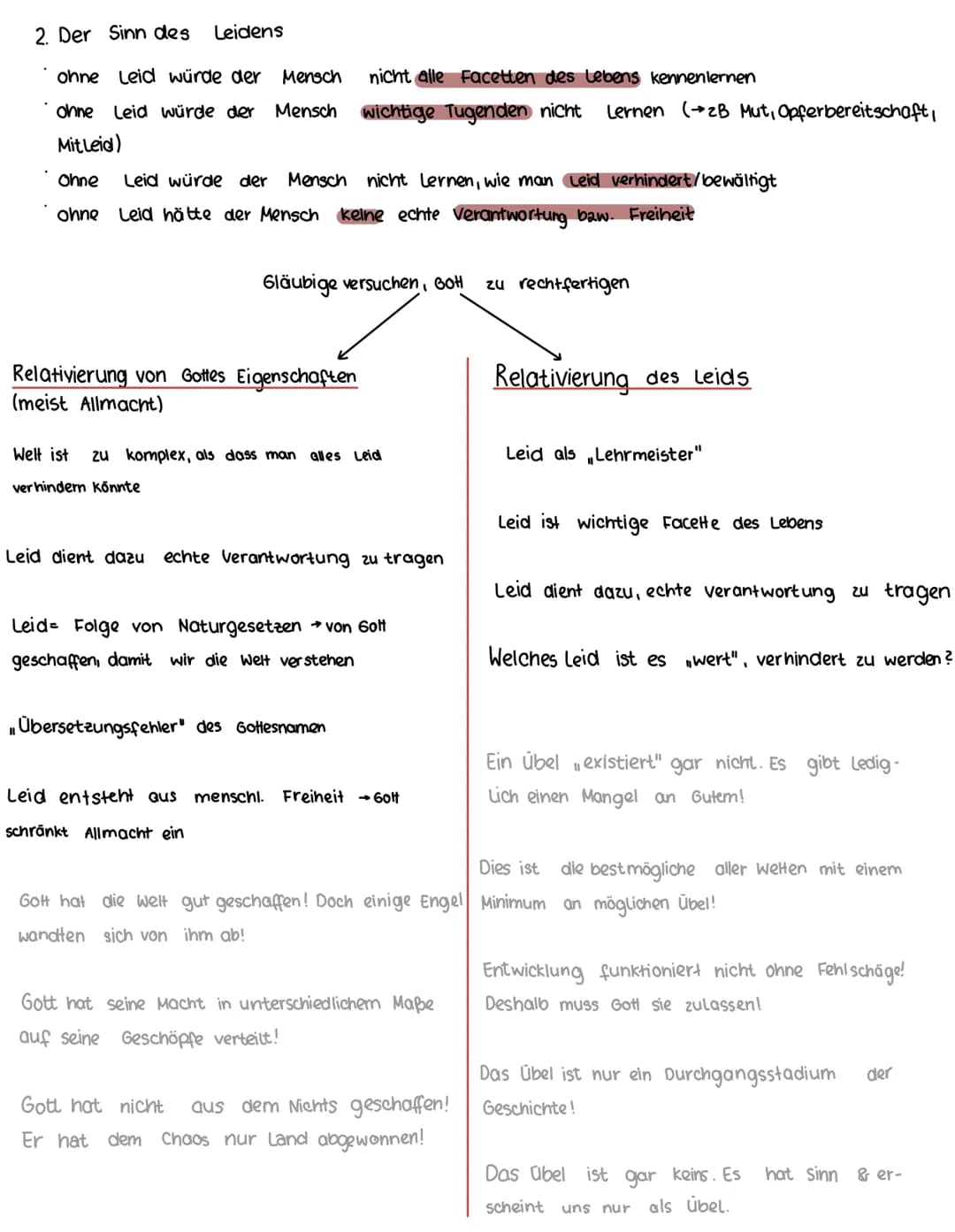 Die Theodizee Problematik
gibt es vermutlich, seit es Gottesvorstellungen gibt
besonders bei monotheistischen Vorstellungen
• bekannteste fo