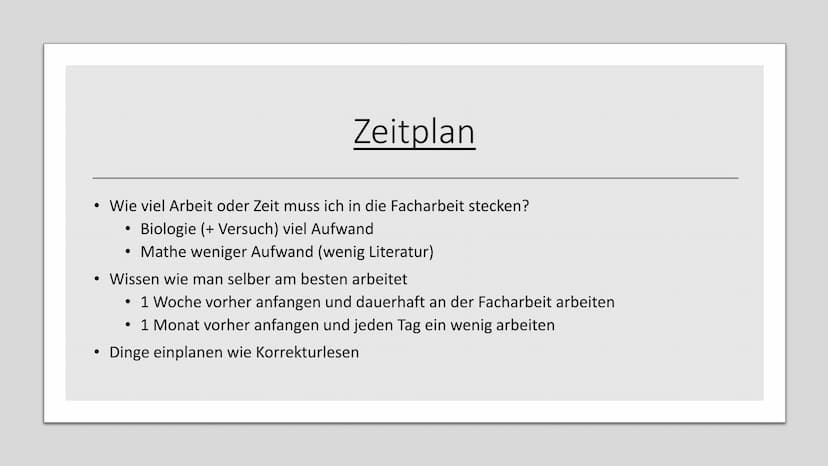 Eine Facharbeit
erarbeiten • Themenfindung
●
Zeitplan
●
●
Aufbau
●
Inhaltsverzeichnis
Recherchearbeit/Quellenfindung
Mögliche Probleme
Tipps