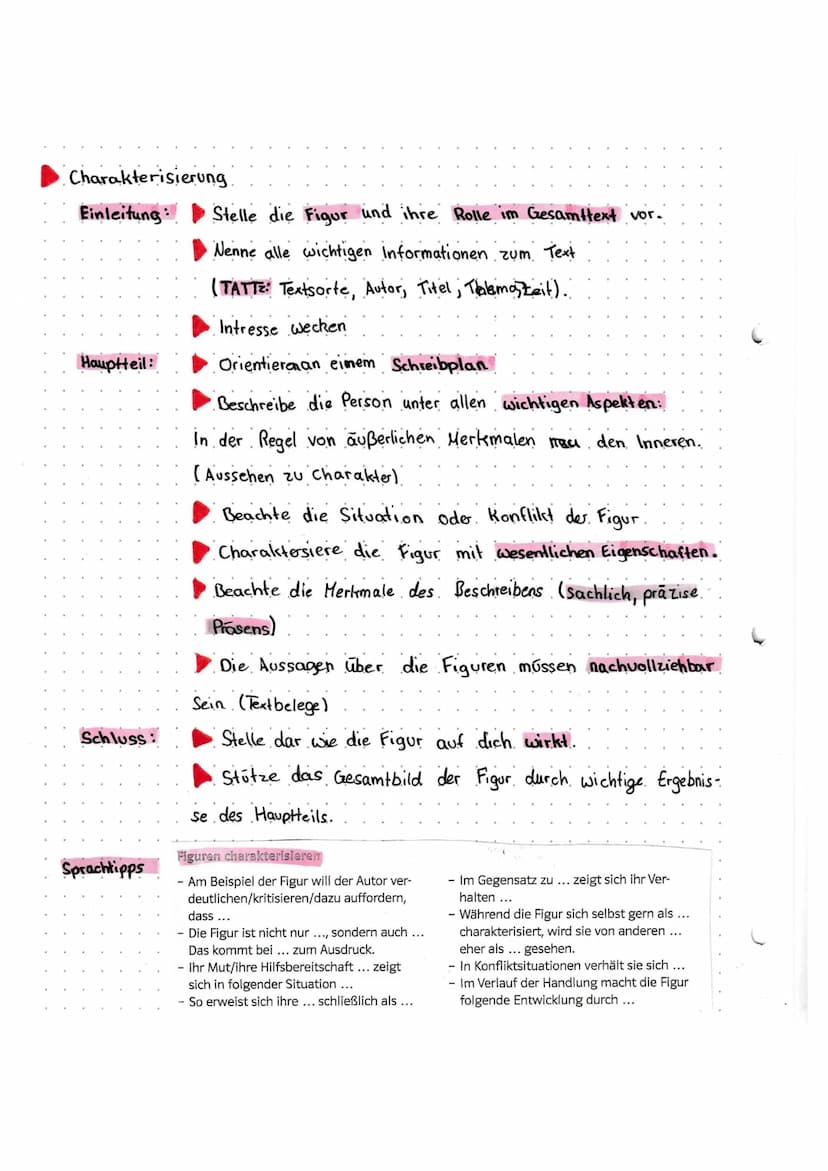 PODODD
Deutsch
Charakterisierung.
Die Charakter sierung einer Figur soll sowohl direkt als auch indirekt.
erfolgen. Sie geht viel weiter als