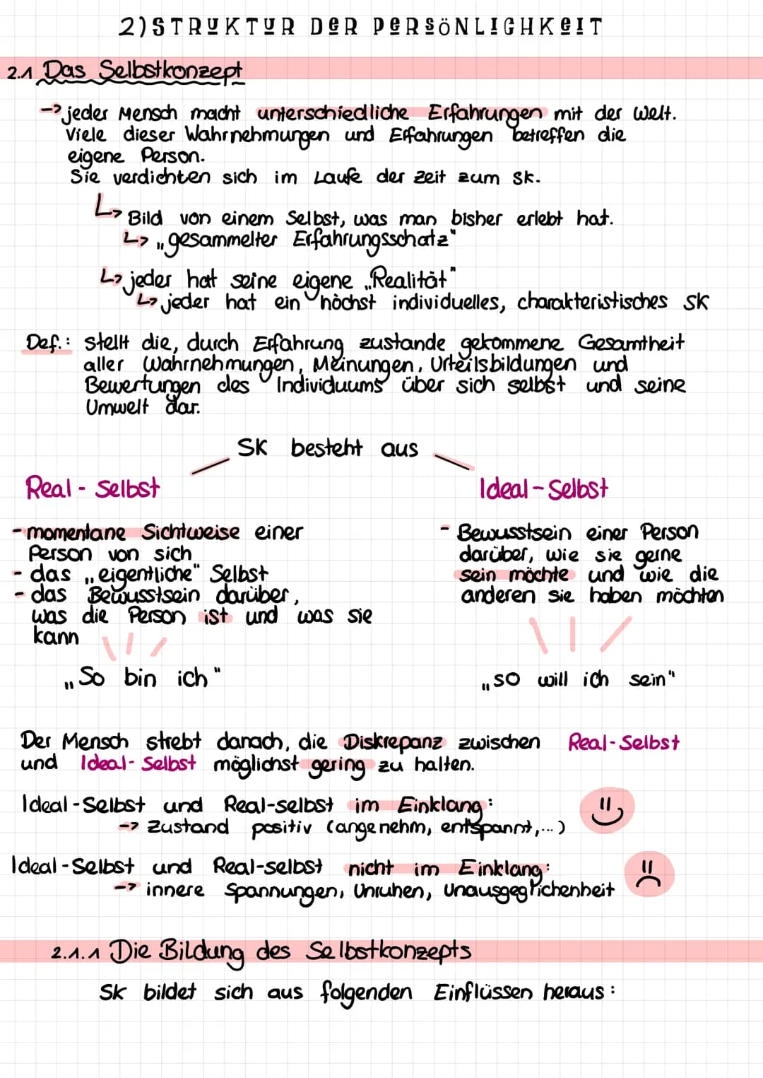 Persönlichkeitspsychologie
PERSONENKONZENTRIERTE THEORIE VON ROGERS
1) GRUNDINNAHMEN
• Aktualisierungstendenz
->
→ jeder Mensch besitzt eine